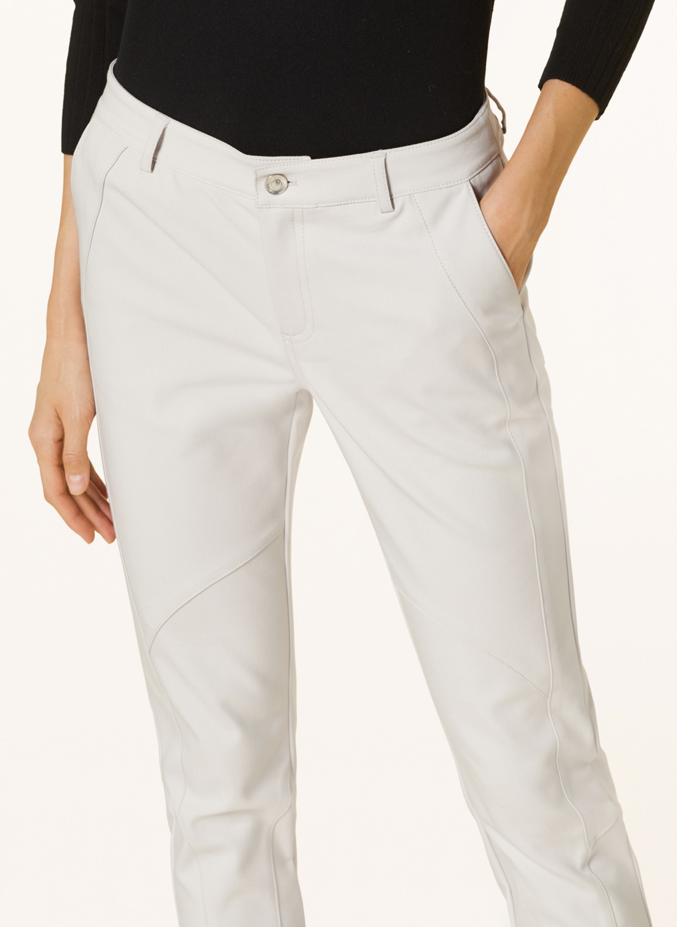 monari 7/8 trousers made of jersey, Color: CREAM (Image 5)