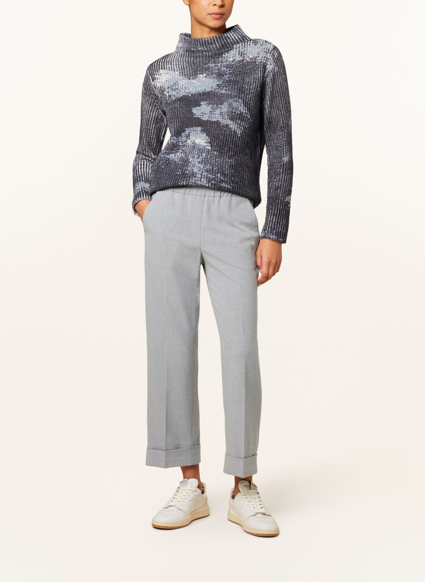 monari Sweater with glitter thread, Color: WHITE/ LIGHT BLUE/ BLUE (Image 2)