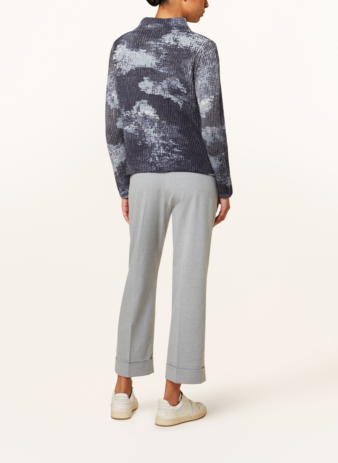 monari Sweater with glitter thread, Color: WHITE/ LIGHT BLUE/ BLUE (Image 3)