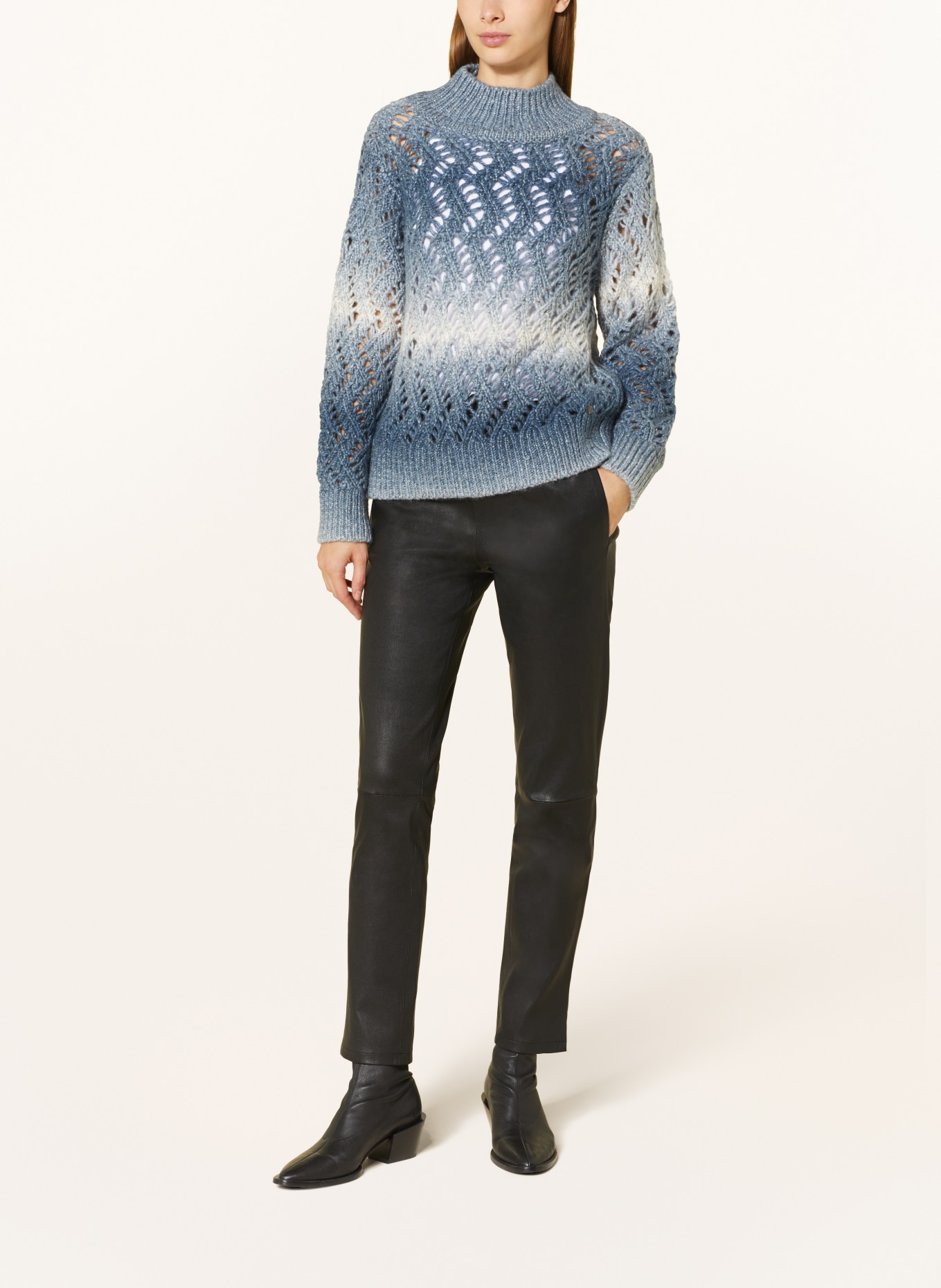 monari Sweater with glitter thread, Color: BLUE GRAY/ LIGHT GRAY/ SILVER (Image 2)