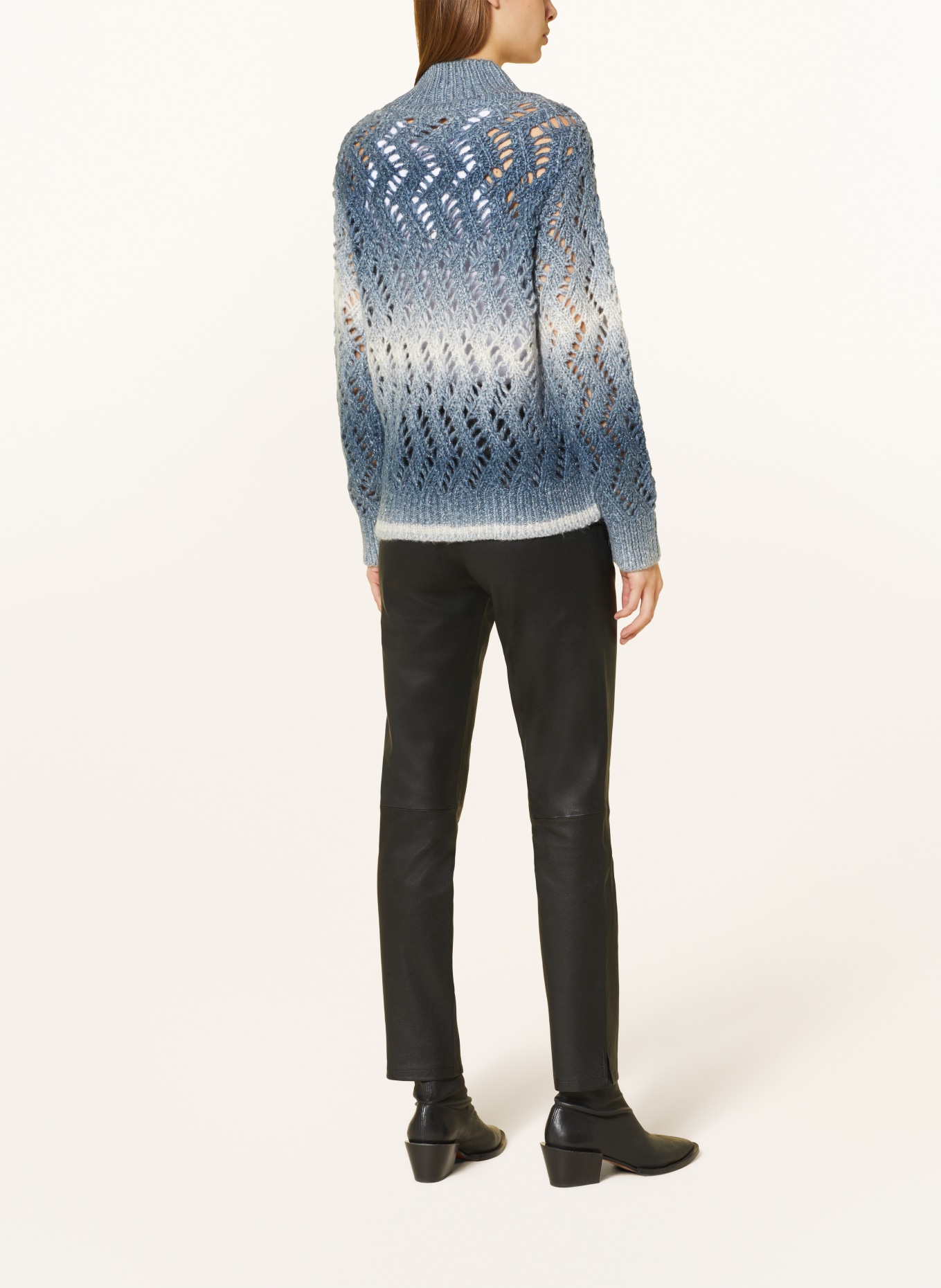 monari Sweater with glitter thread, Color: BLUE GRAY/ LIGHT GRAY/ SILVER (Image 3)