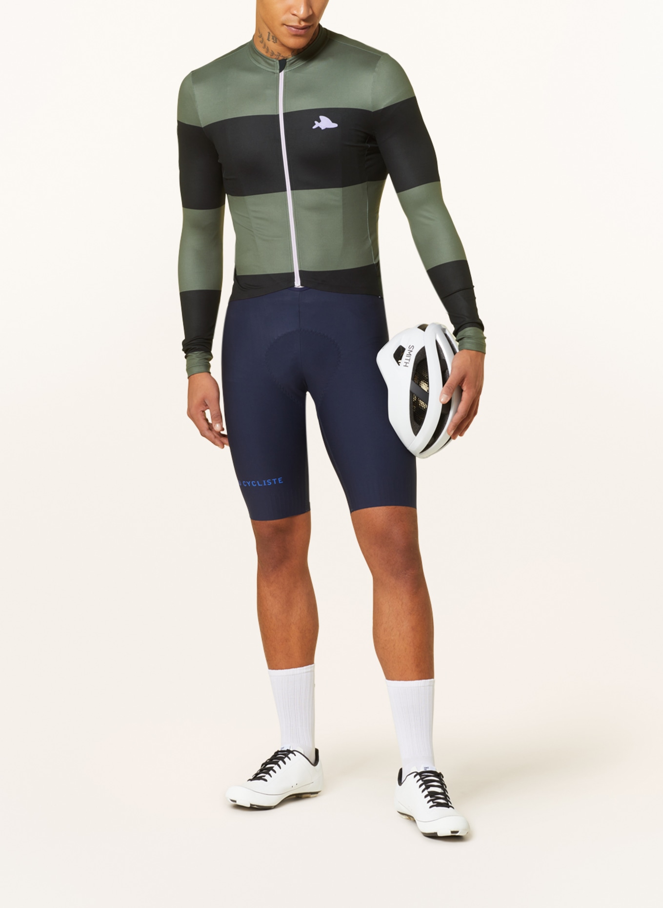 CAFÉ DU CYCLISTE Cycling jersey CONSTANCE, Color: BLACK/ DARK GREEN (Image 2)