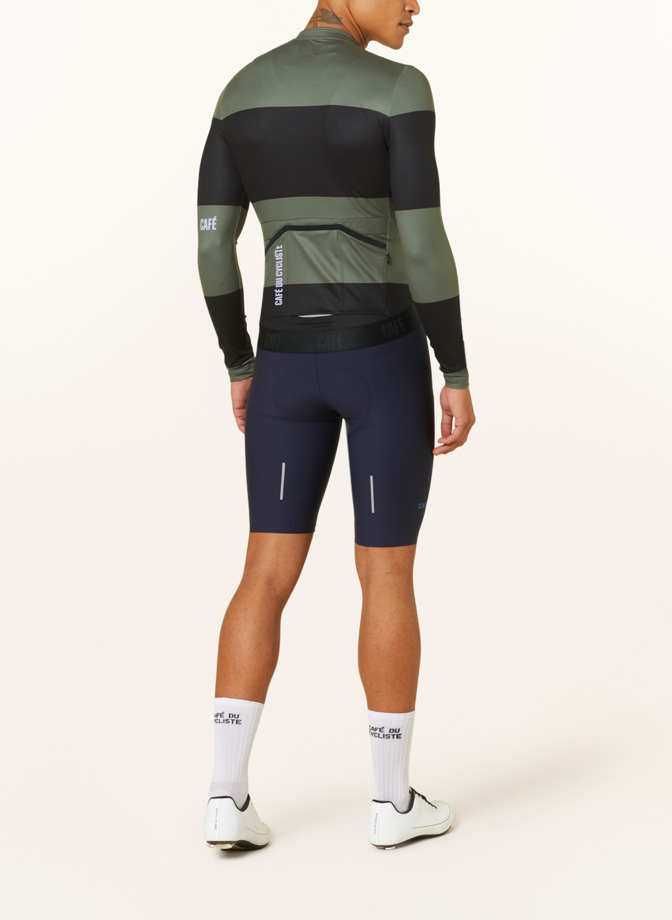CAFÉ DU CYCLISTE Cycling jersey CONSTANCE, Color: BLACK/ DARK GREEN (Image 3)