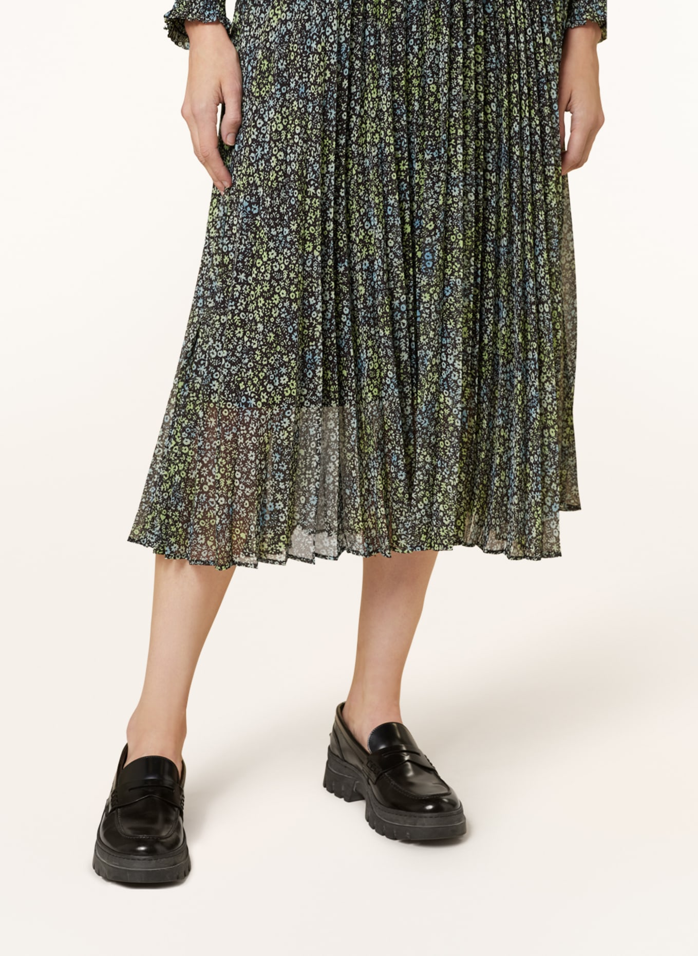 BOSS Pleated skirt VLISSOLE, Color: BLACK/ LIGHT GREEN/ LIGHT BLUE (Image 4)
