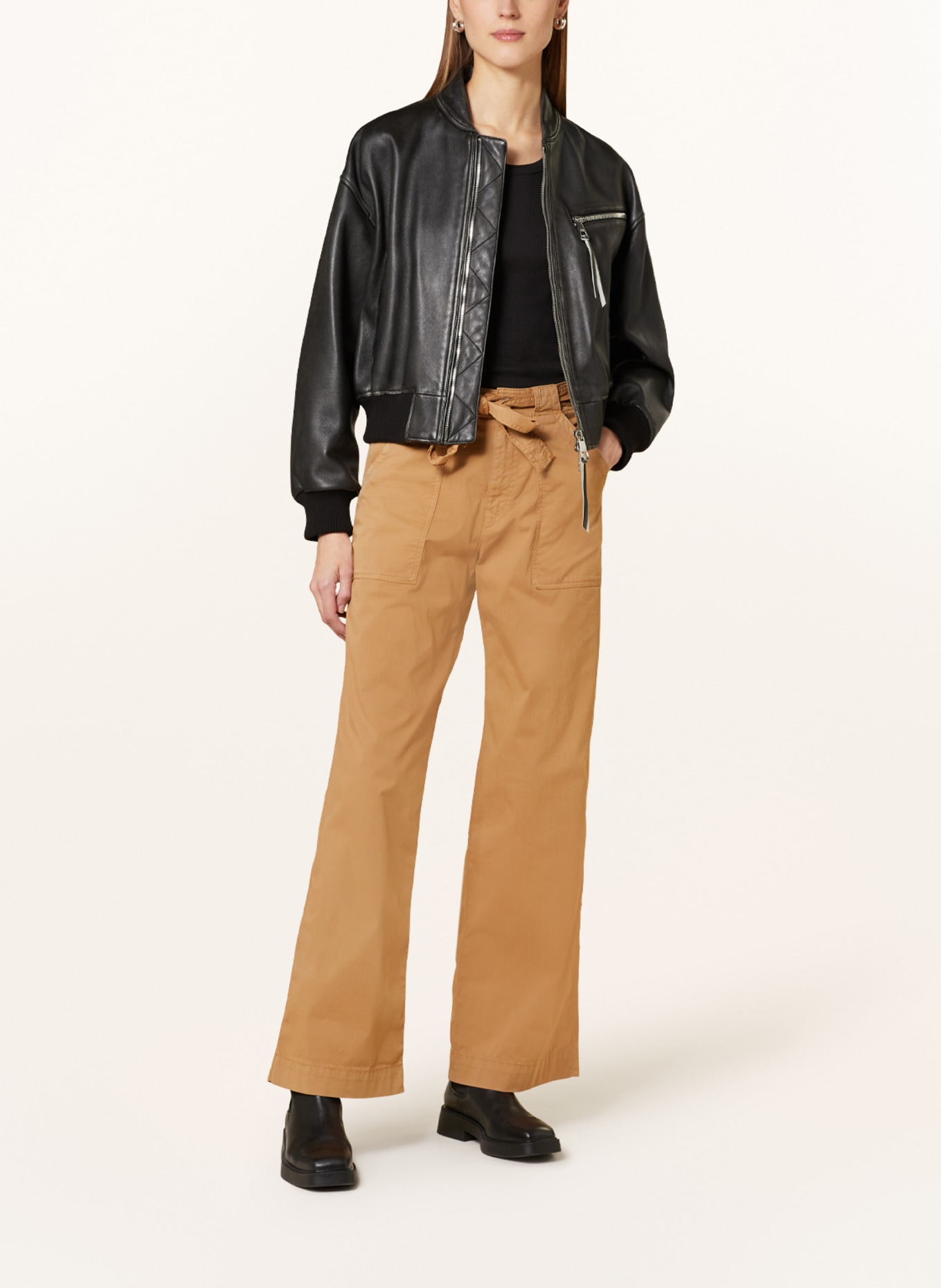 BOSS Leather jacket SAYURA, Color: BLACK (Image 2)