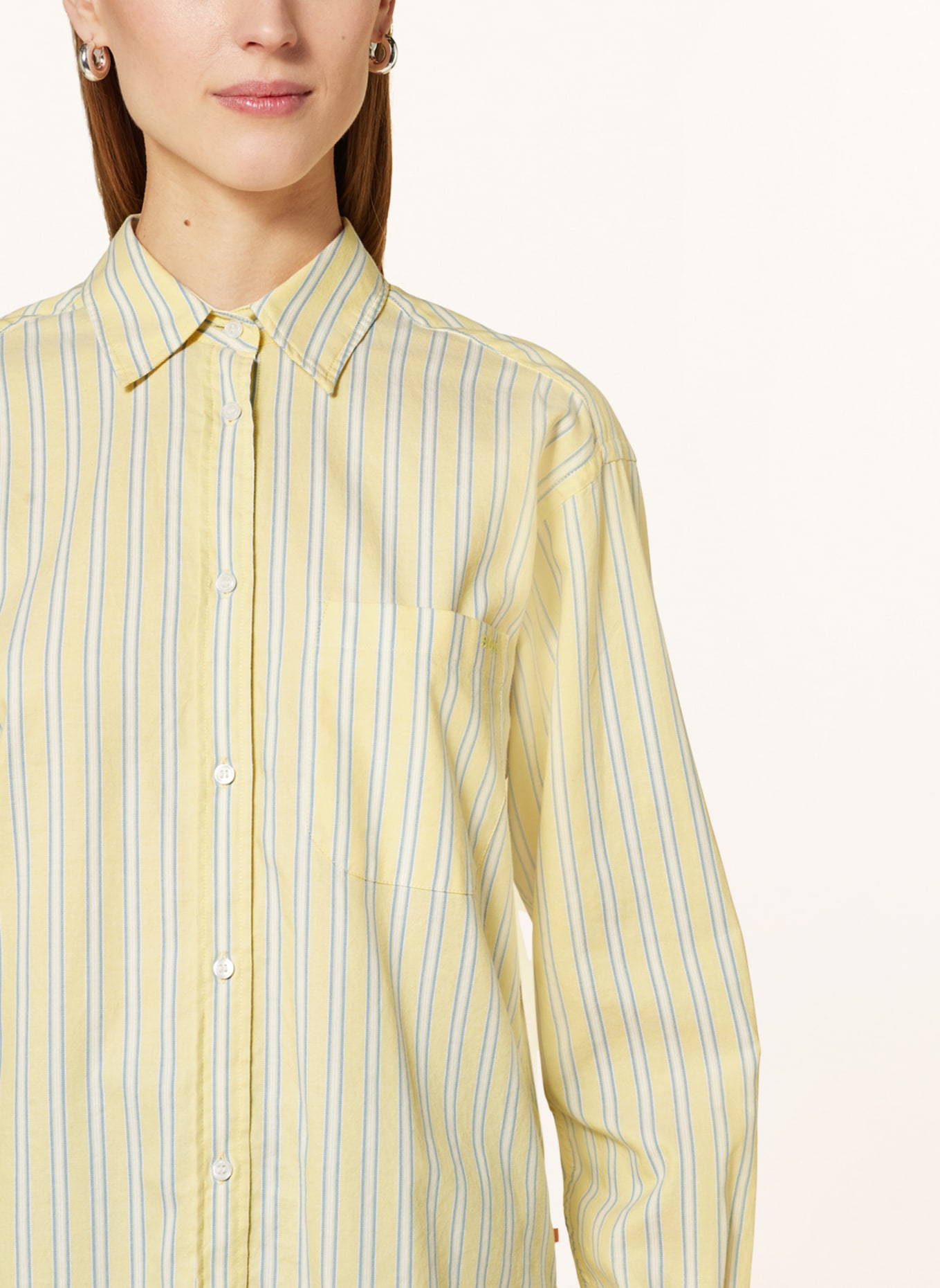 BOSS Shirt blouse BOSTUCCI, Color: YELLOW/ LIGHT BLUE/ WHITE (Image 4)