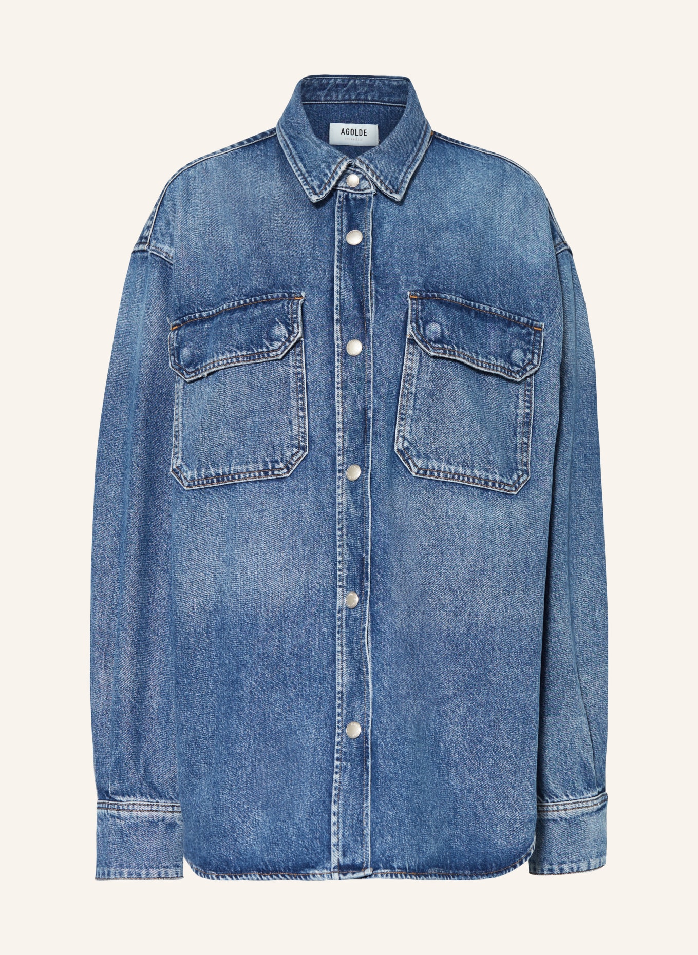 AGOLDE Koszula jeansowa oversize CAMRYN, Kolor: GRANATOWY (Obrazek 1)