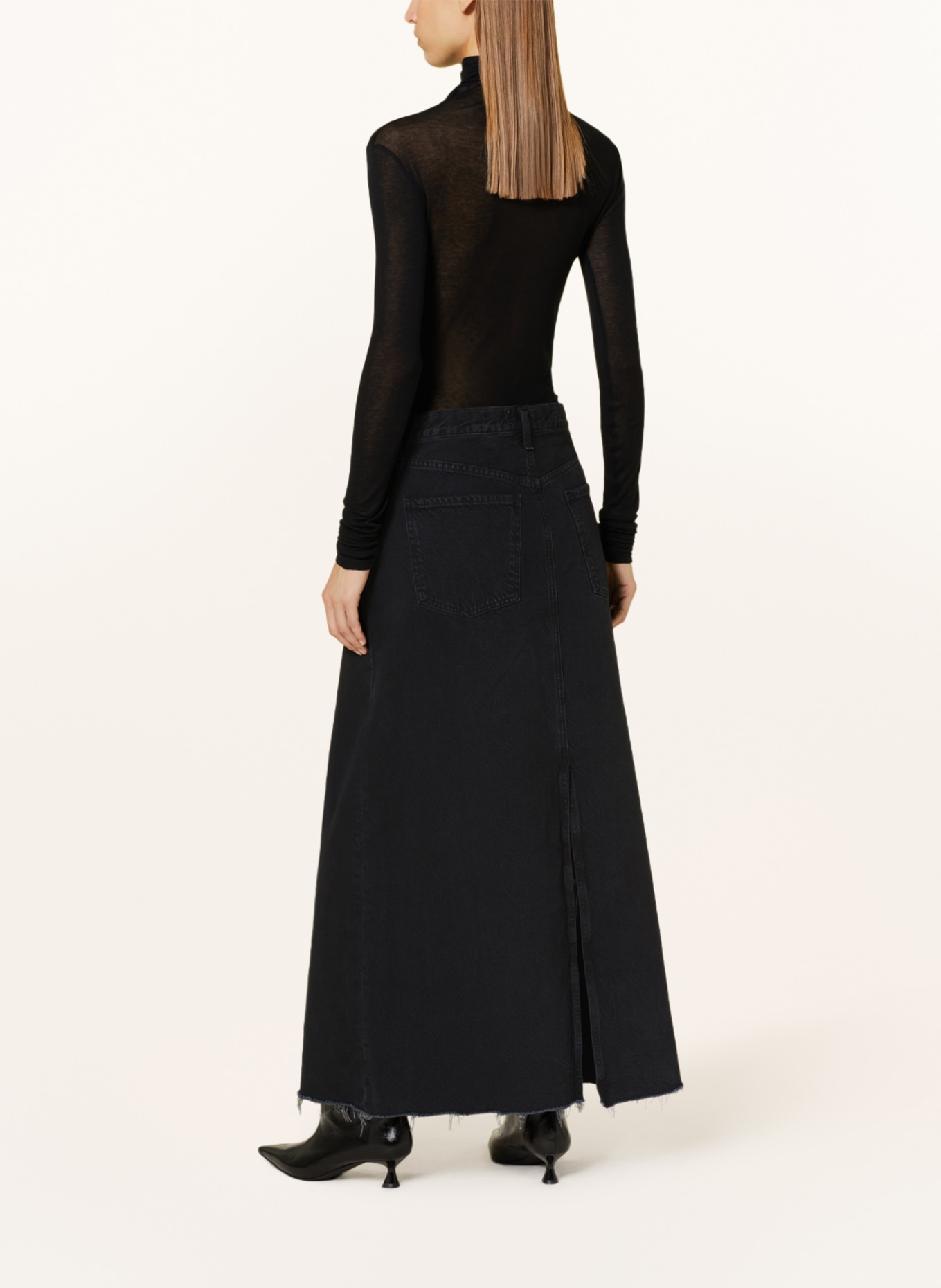AGOLDE Denim skirt HILLA, Color: rematch washed black (Image 3)