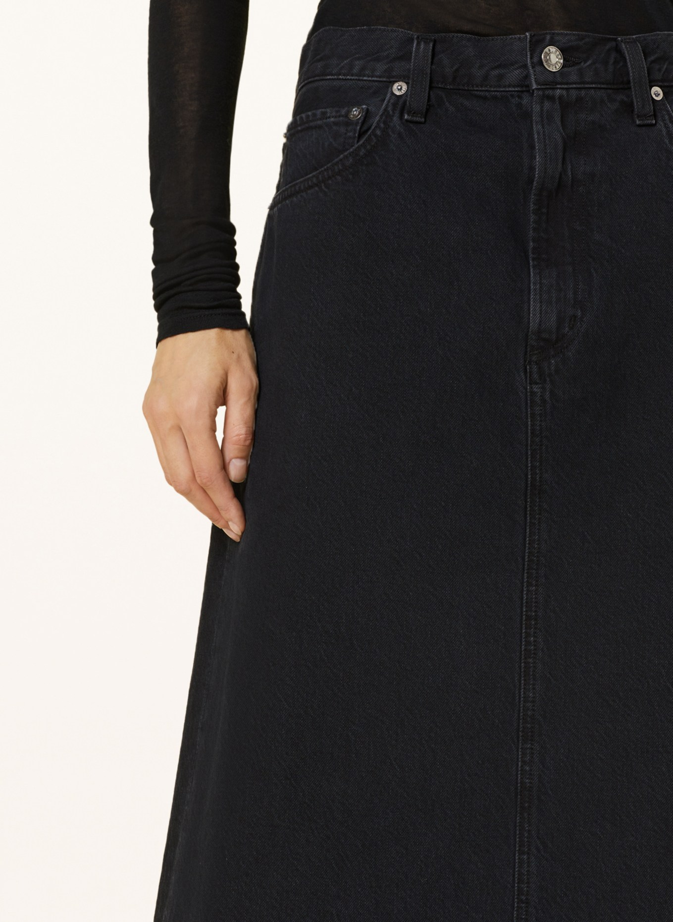 AGOLDE Denim skirt HILLA, Color: rematch washed black (Image 4)