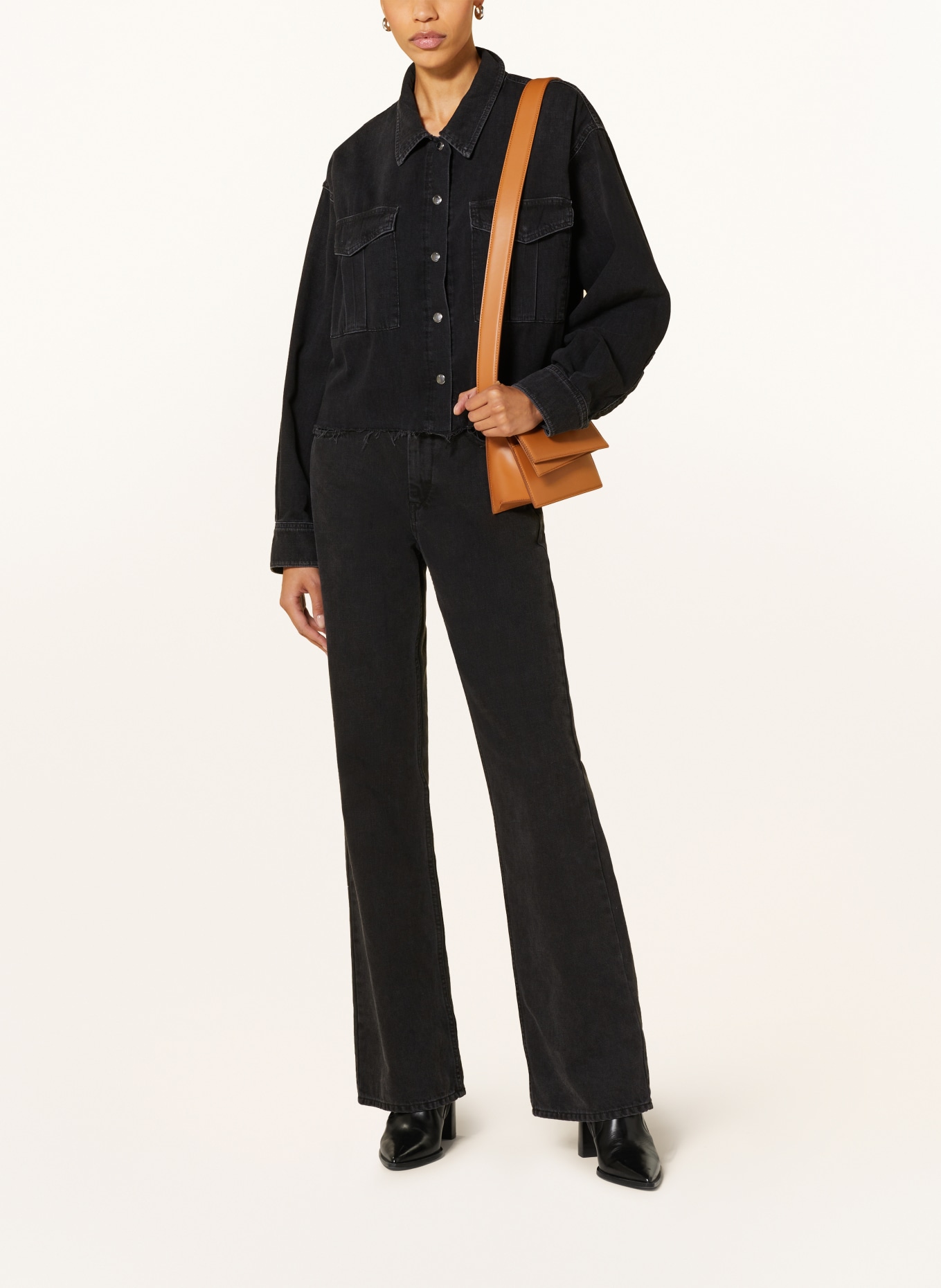 AGOLDE Cropped denim jacket NYX, Color: BLACK (Image 2)