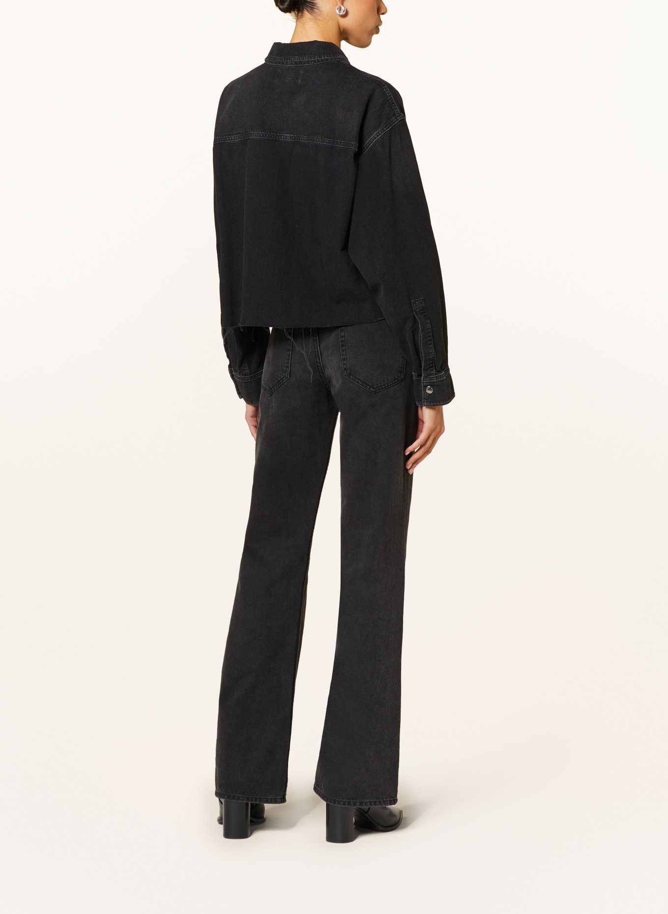 AGOLDE Cropped denim jacket NYX, Color: BLACK (Image 3)