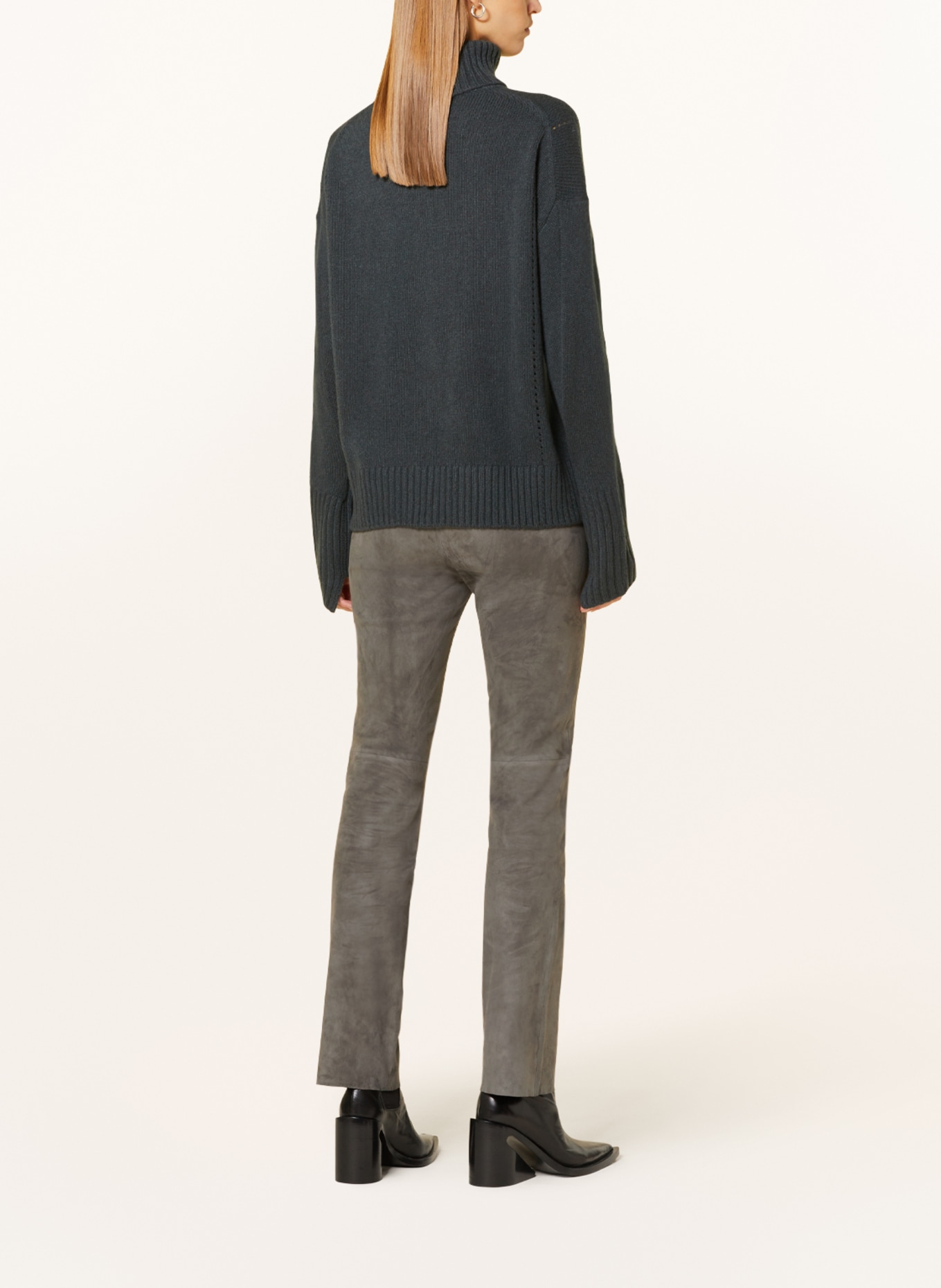 IRIS von ARNIM Leather trousers PHILINE, Color: TAUPE (Image 3)