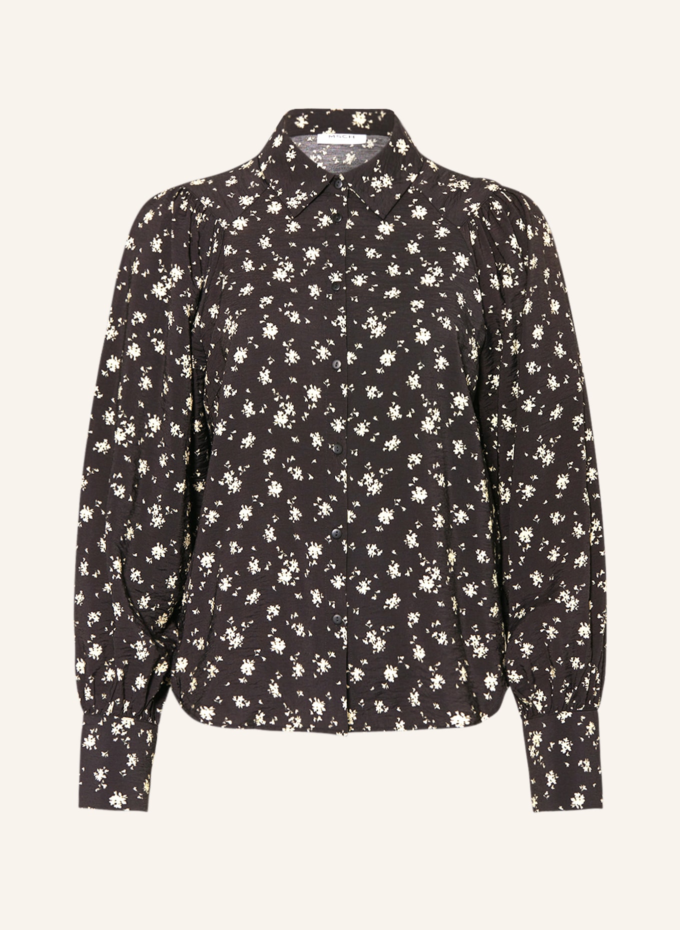 MSCH COPENHAGEN Shirt blouse MSCHNATHASIA LADONNA, Color: BLACK/ LIGHT YELLOW (Image 1)