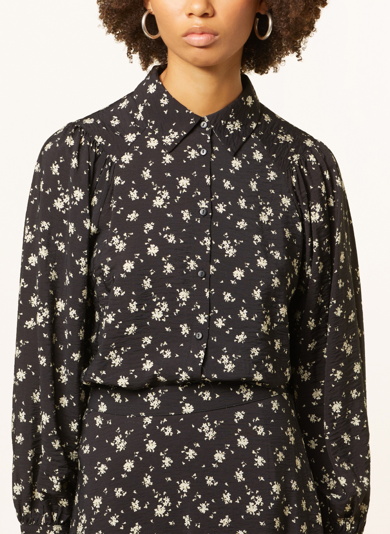 MSCH COPENHAGEN Shirt blouse MSCHNATHASIA LADONNA, Color: BLACK/ LIGHT YELLOW (Image 4)