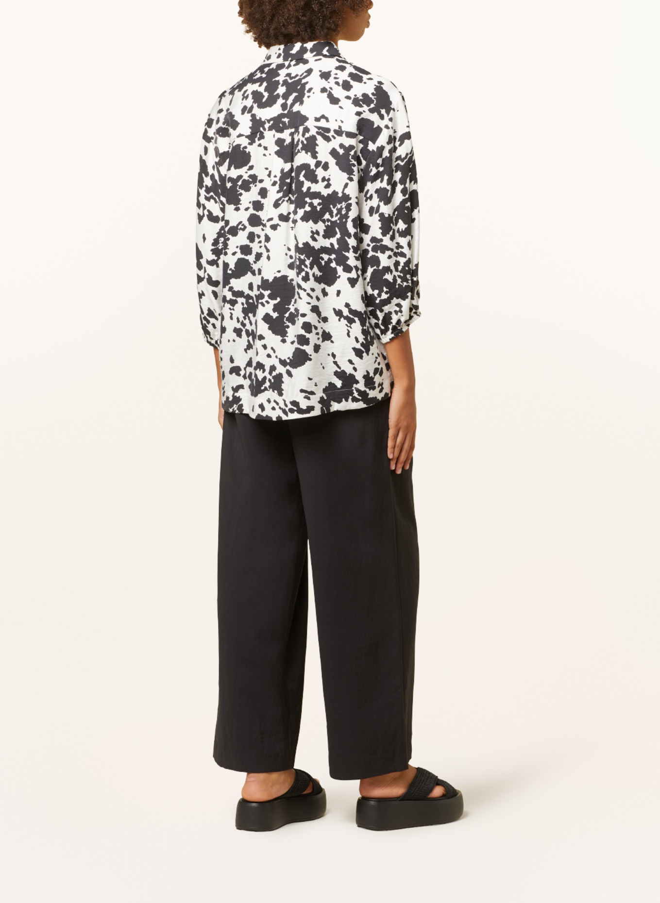MSCH COPENHAGEN Shirt blouse MSCHKARALYNN with 3/4 sleeves, Color: BLACK/ WHITE (Image 3)