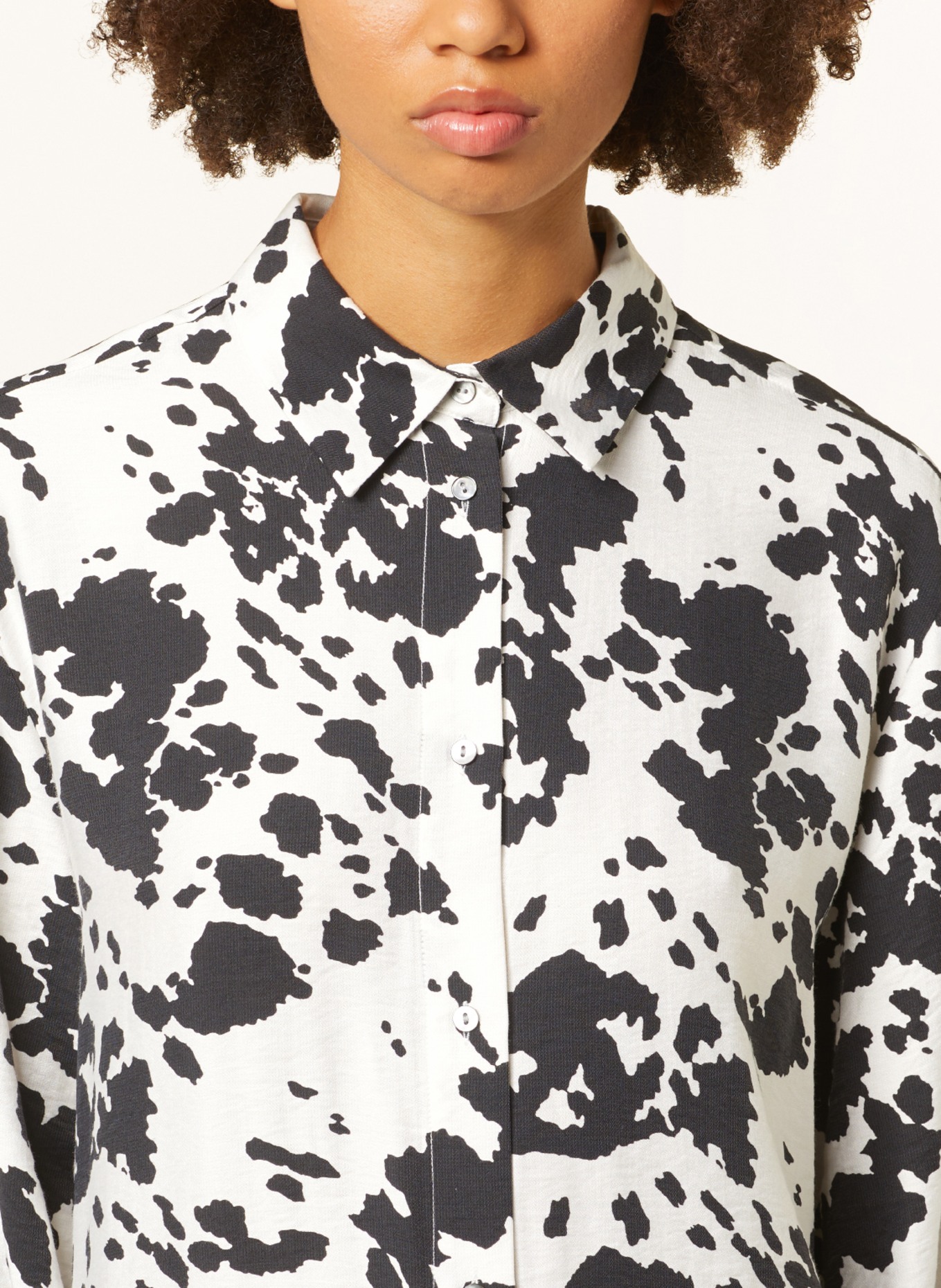 MSCH COPENHAGEN Shirt blouse MSCHKARALYNN with 3/4 sleeves, Color: BLACK/ WHITE (Image 4)