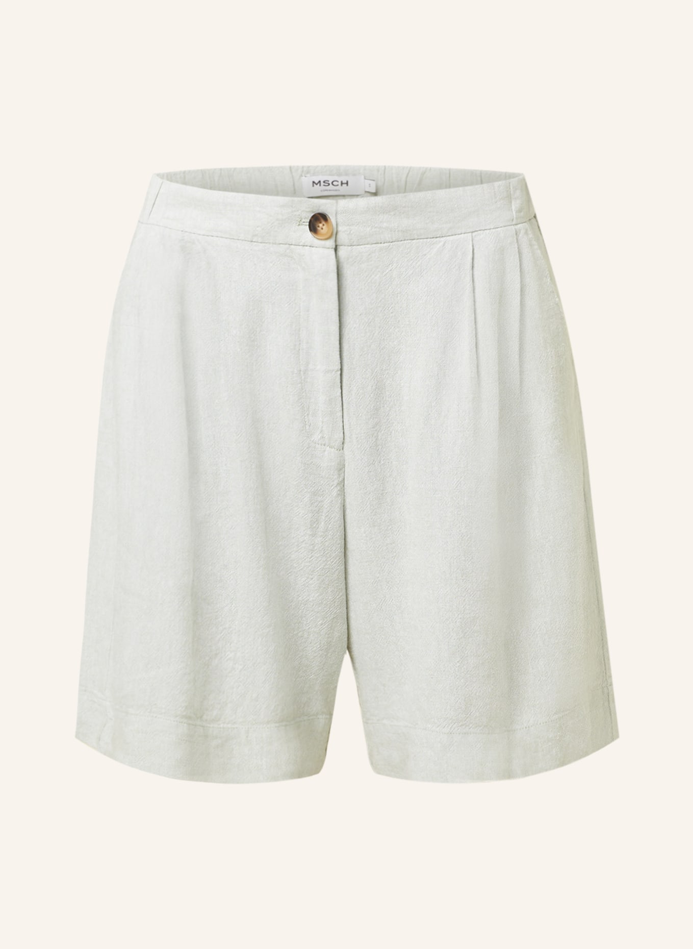 MSCH COPENHAGEN Shorts MSCHJOVENE GINIA with linen, Color: LIGHT GREEN (Image 1)