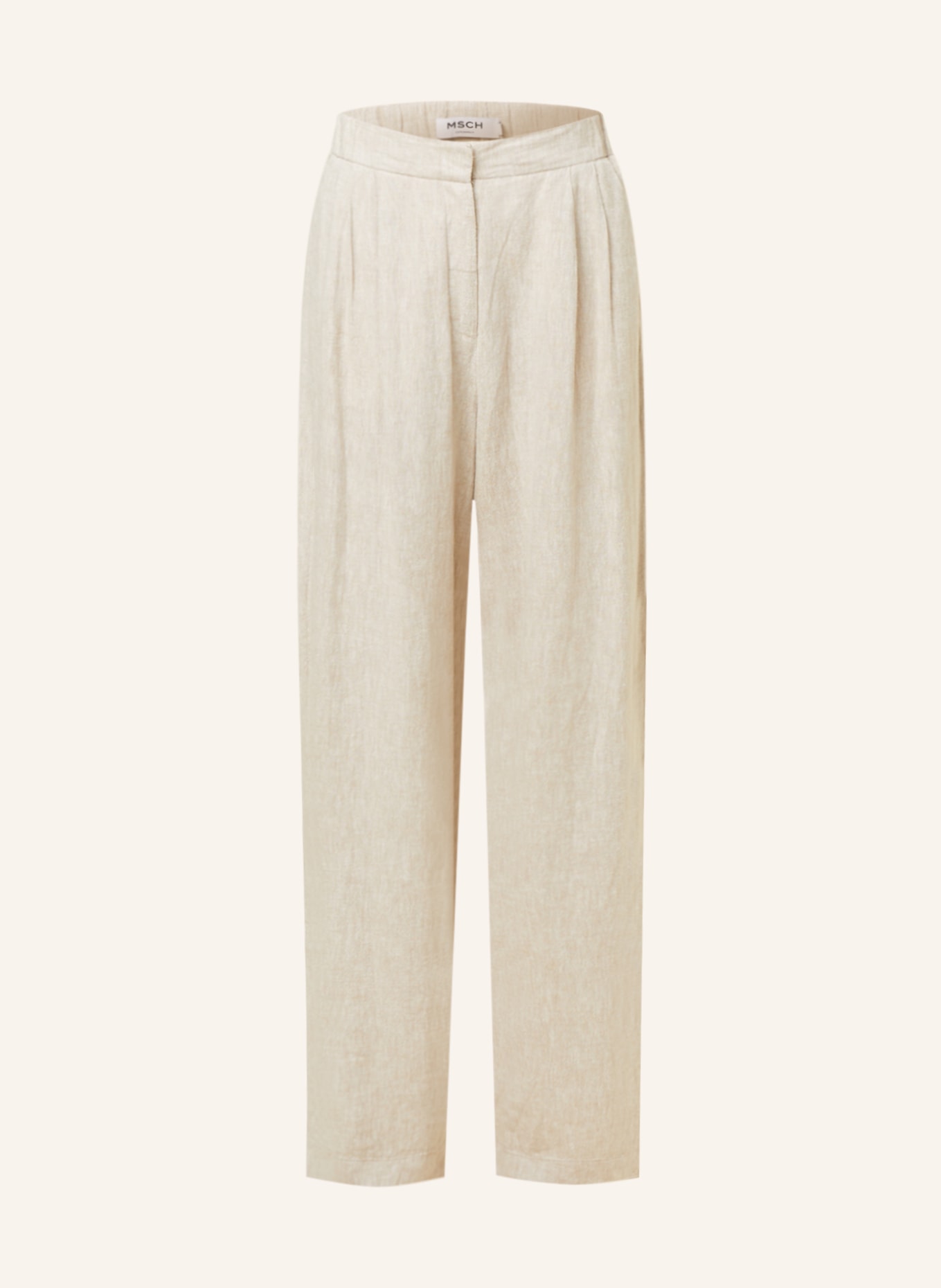 MSCH COPENHAGEN Wide leg trousers MSCHJOVENE with linen, Color: BEIGE (Image 1)