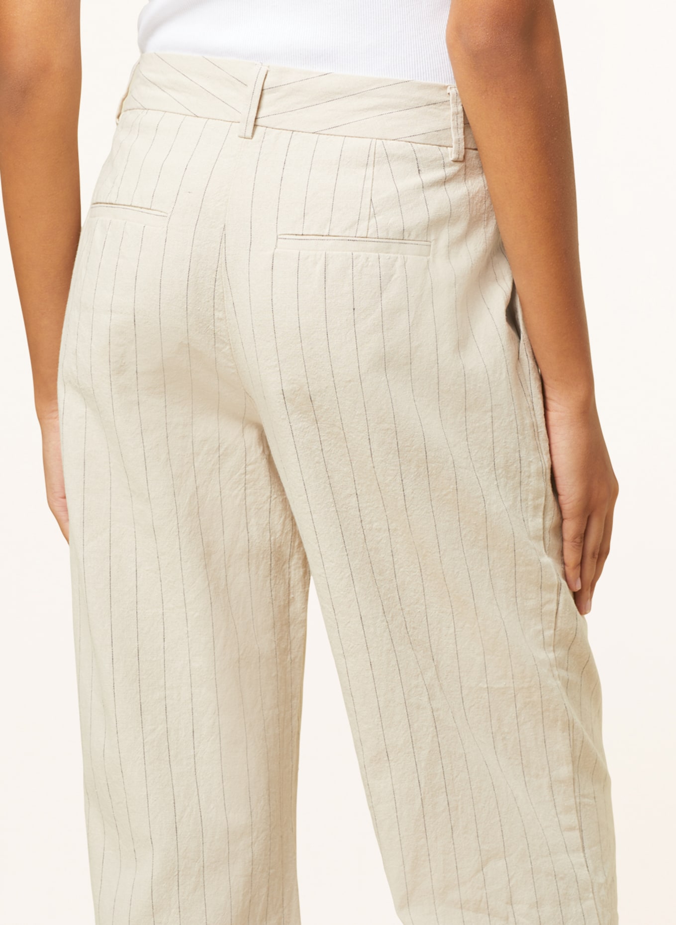 MSCH COPENHAGEN Wide leg trousers MSCHJONALYN with linen, Color: BEIGE (Image 5)