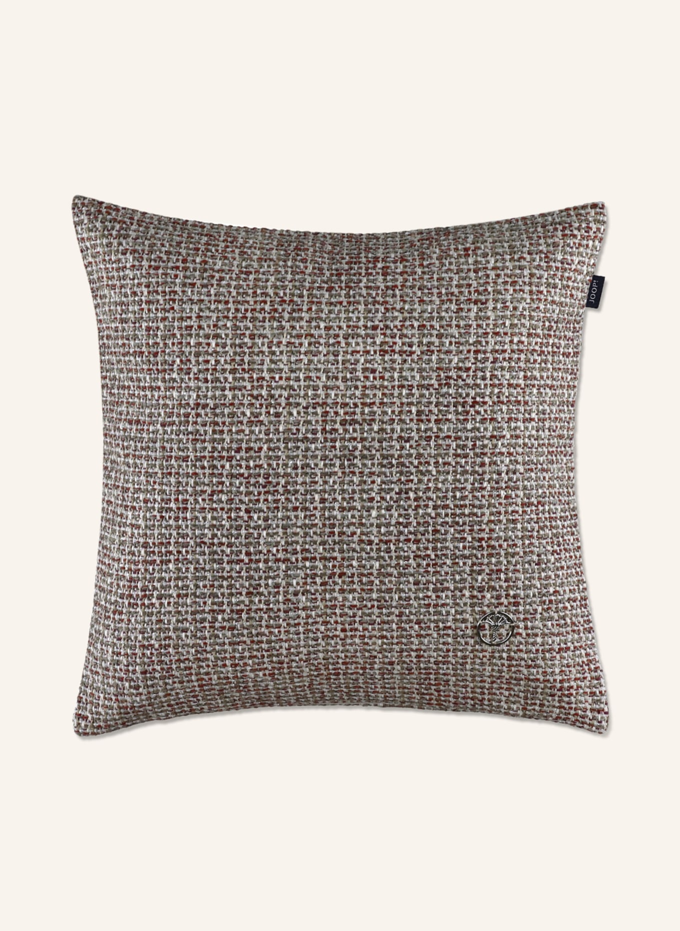 JOOP! Decorative cushion cover JOOP! GRAND with glitter thread, Color: DARK RED/ WHITE/ GRAY (Image 1)