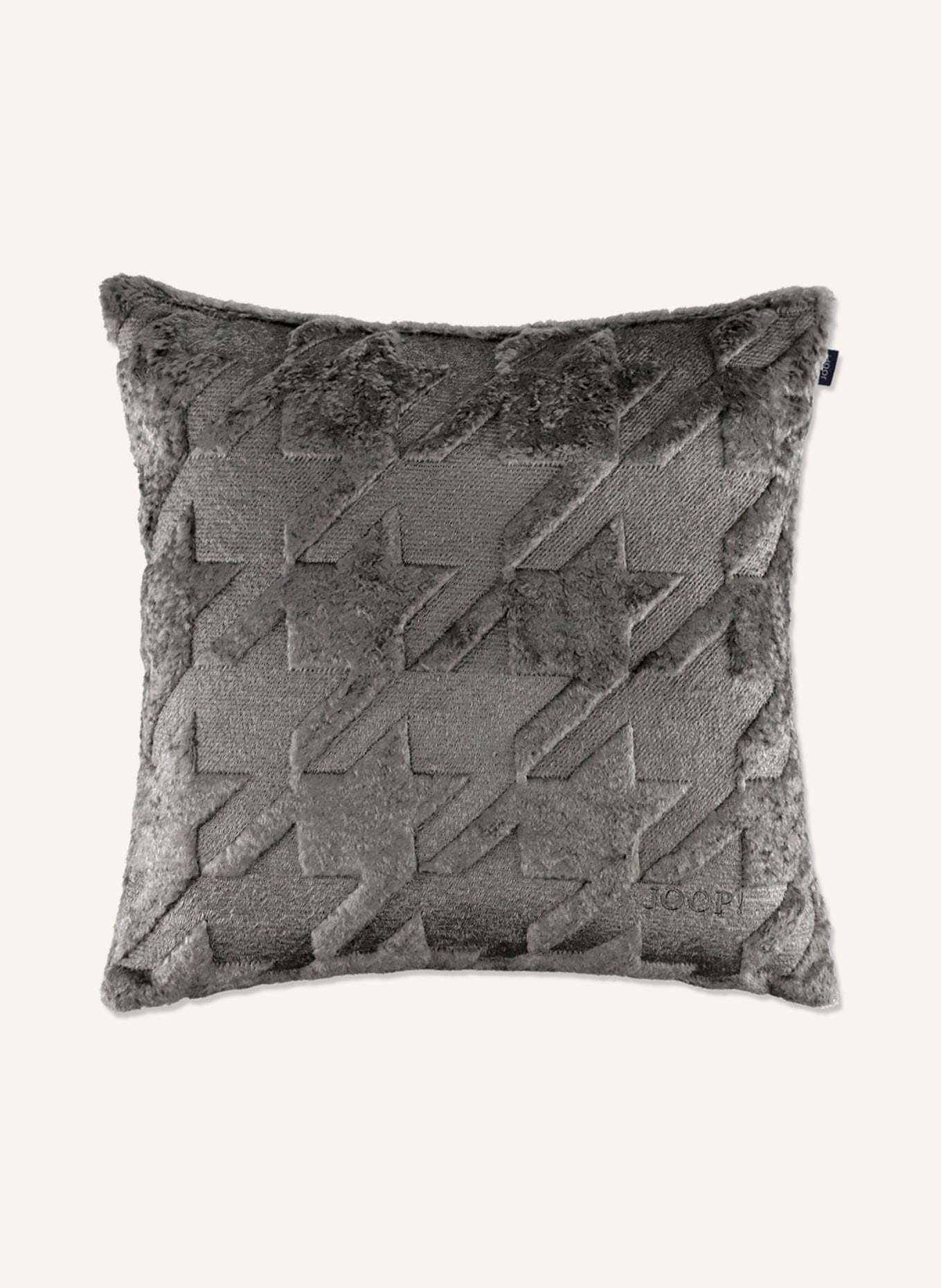 JOOP! Decorative cushion cover JOOP! POSH made of faux fur, Color: DARK GRAY (Image 1)