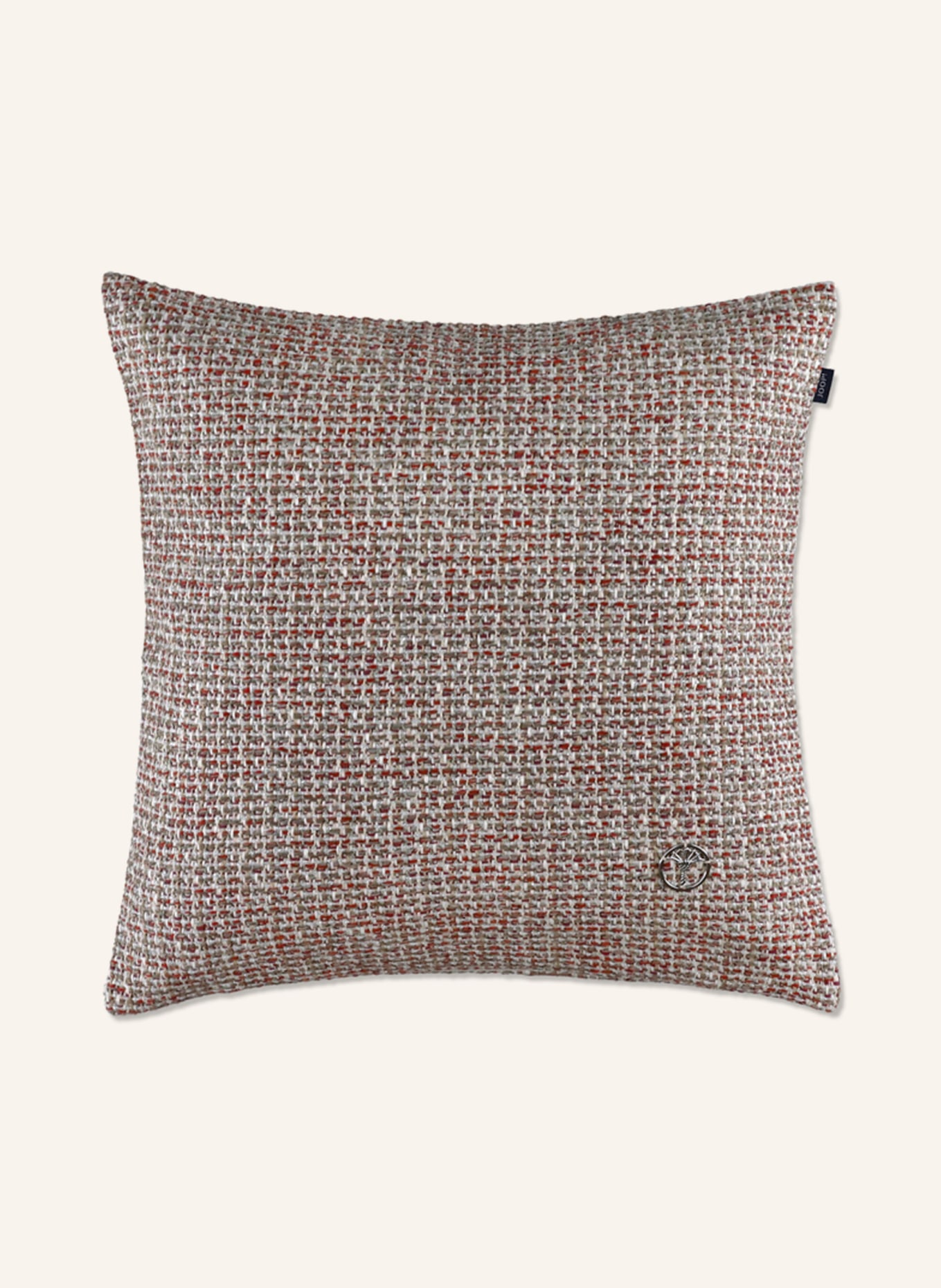 JOOP! Decorative cushion cover JOOP! GRAND with glitter thread, Color: DARK RED/ GRAY/ WHITE (Image 1)