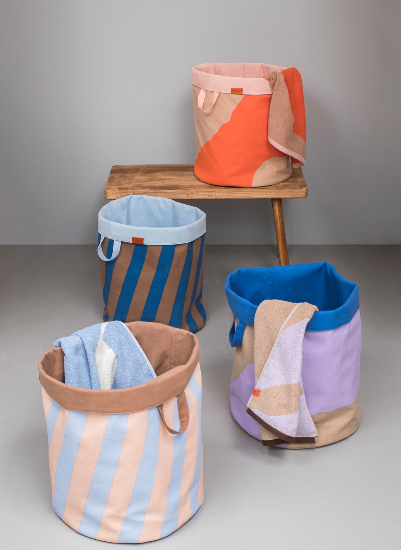 METTE DITMER Laundry basket NOVA ARTE, Color: BLUE/ BEIGE (Image 3)