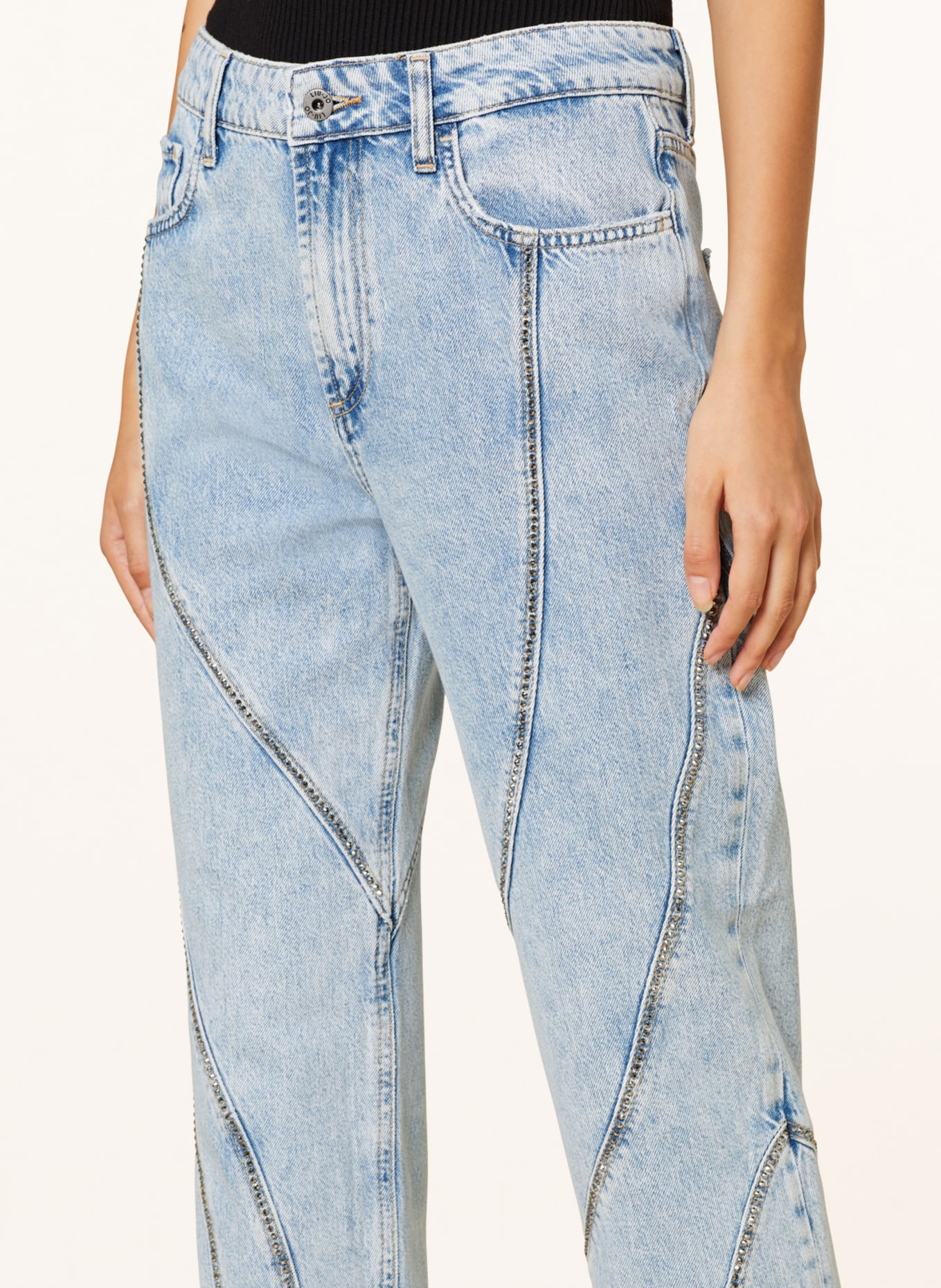 LIU JO Straight Jeans mit Nieten, Farbe: 78745 Den.Blue ecs bony wa (Bild 5)