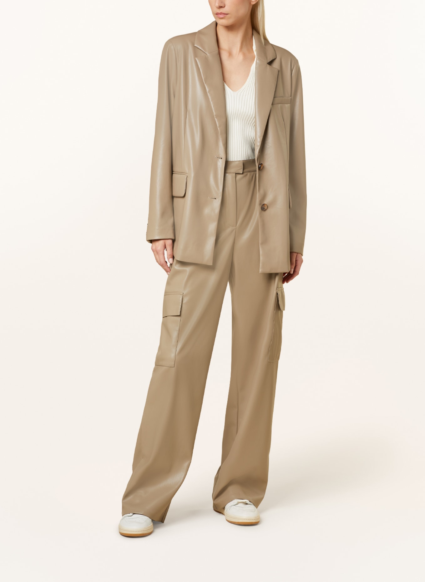 MRS & HUGS Blazer in leather look, Color: TAUPE (Image 2)
