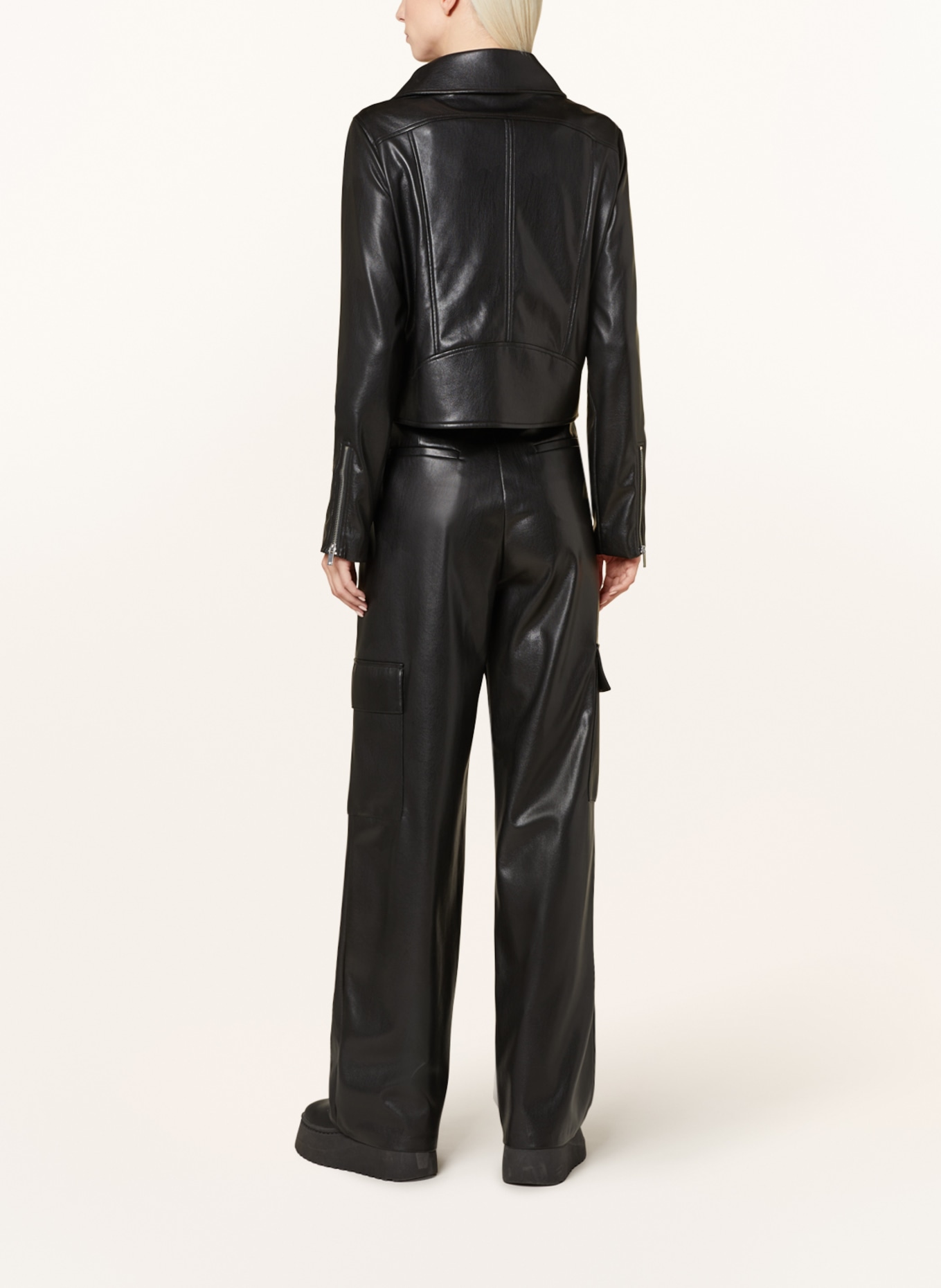 MRS & HUGS Jacket in leather look, Color: BLACK (Image 3)