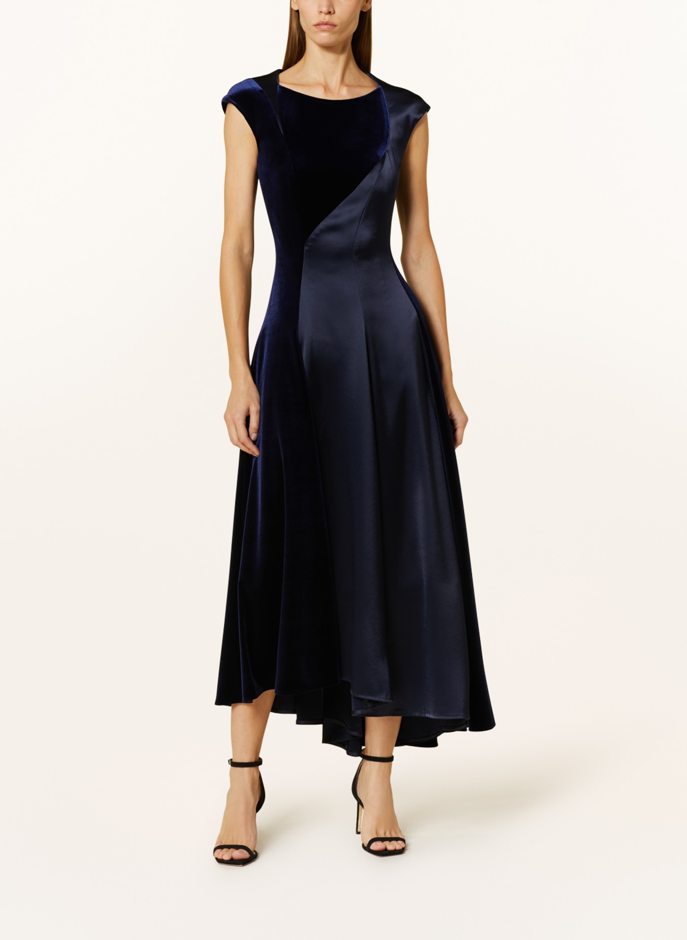 TALBOT RUNHOF Cocktail dress in mixed materials, Color: DARK BLUE (Image 2)