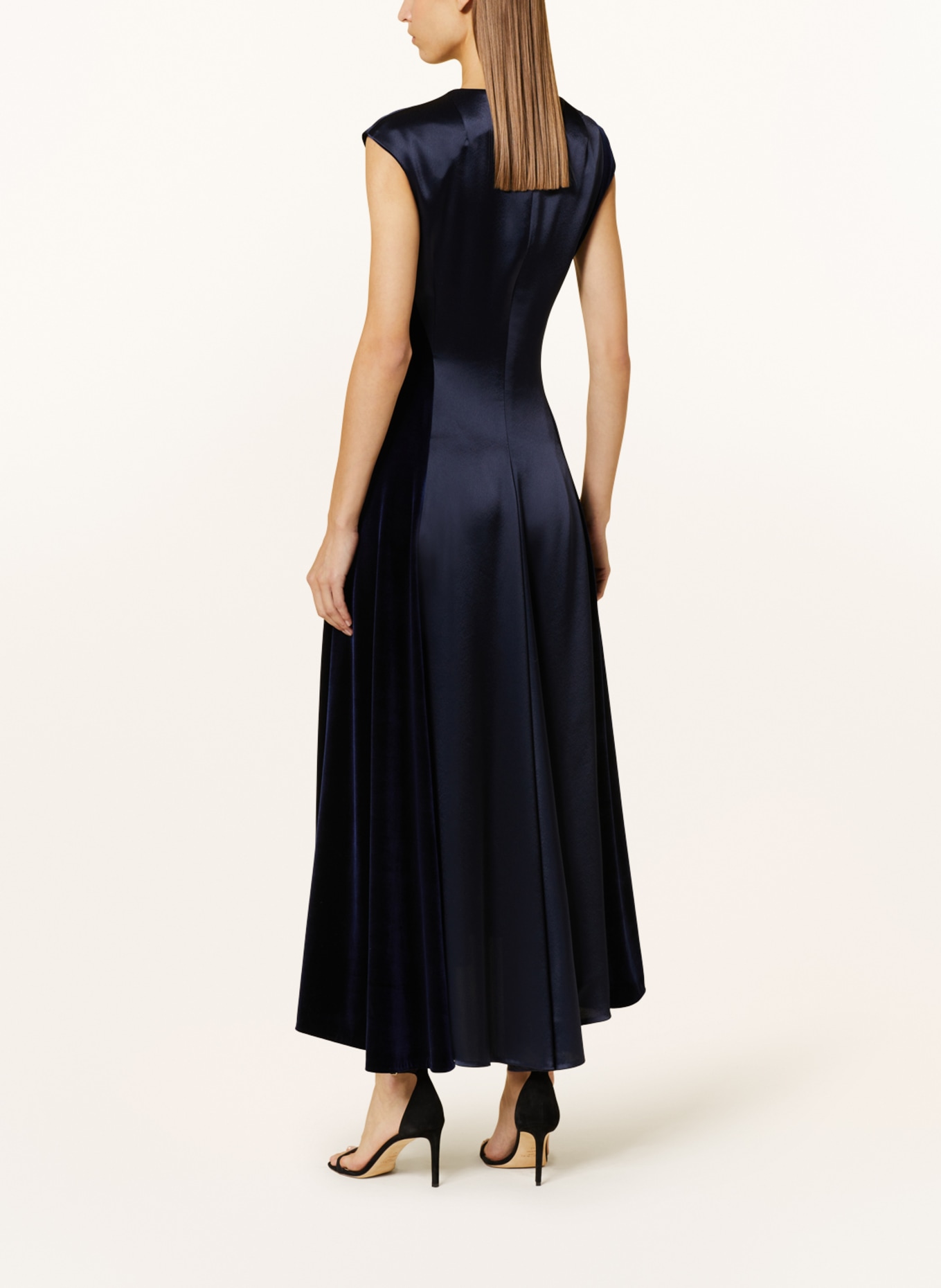 TALBOT RUNHOF Cocktail dress in mixed materials, Color: DARK BLUE (Image 3)