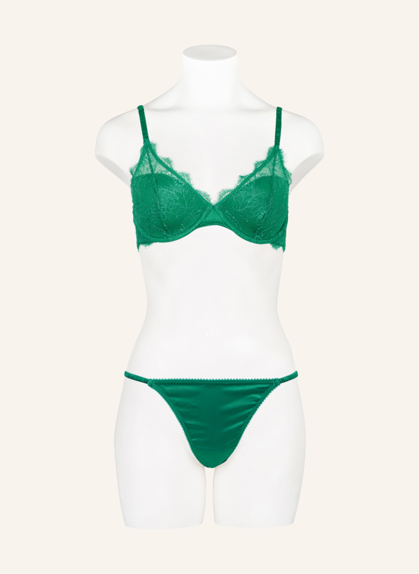 LOVE Stories Brief WILD ROSE in satin, Color: GREEN (Image 2)