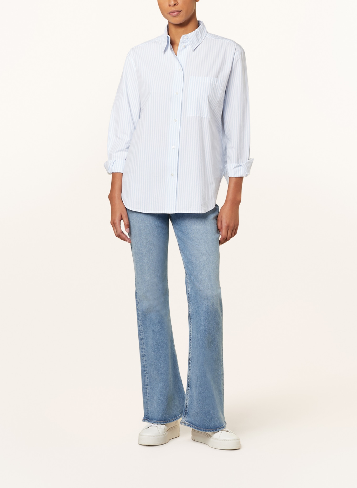 Marc O'Polo Shirt blouse, Color: WHITE/ LIGHT BLUE (Image 2)