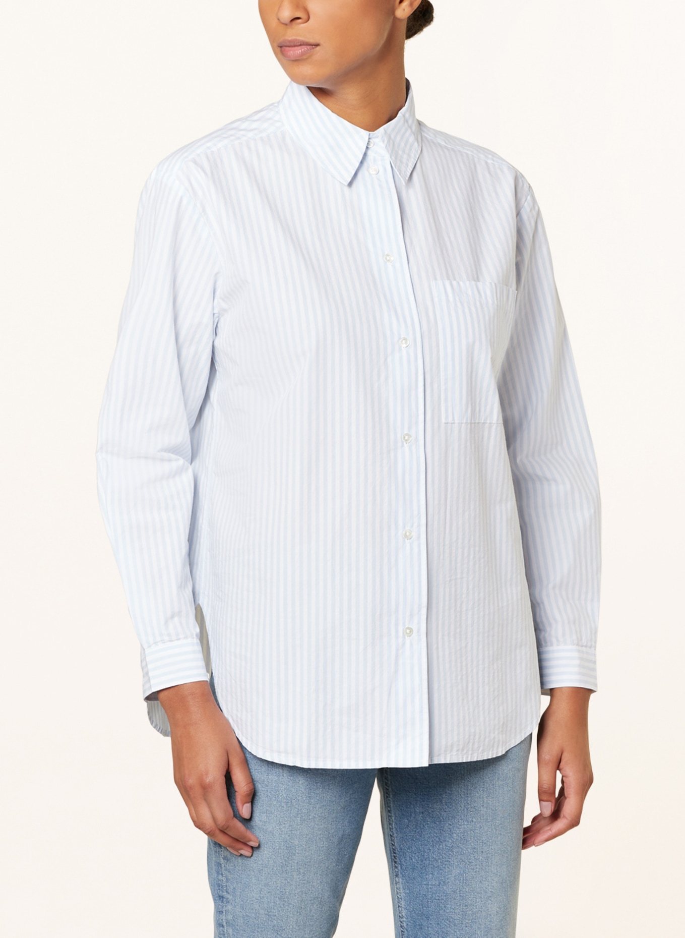 Marc O'Polo Shirt blouse, Color: WHITE/ LIGHT BLUE (Image 4)