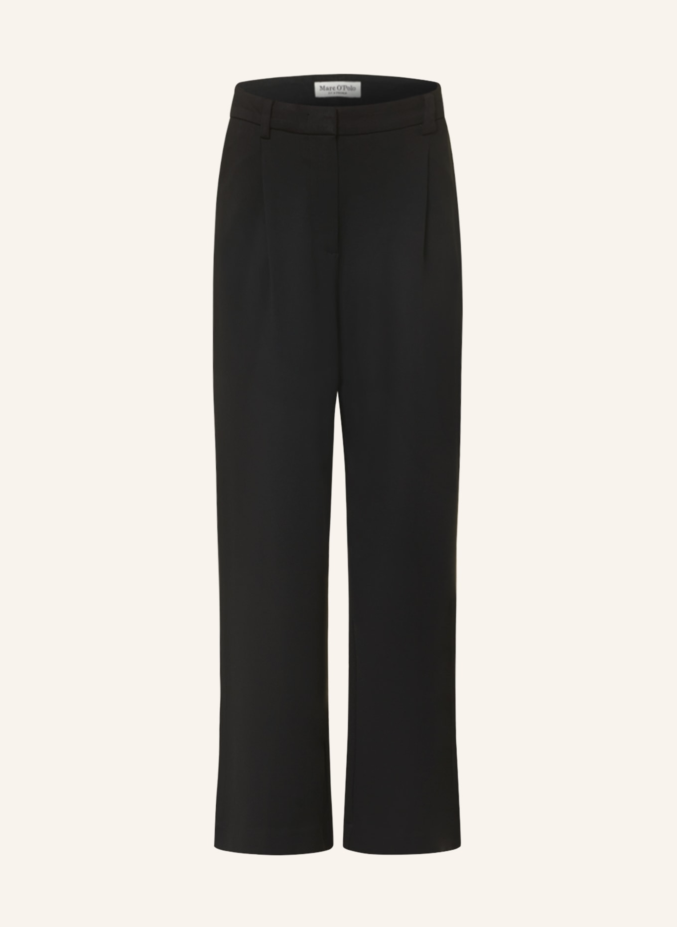 Marc O'Polo Wide leg trousers made of jersey, Color: BLACK (Image 1)