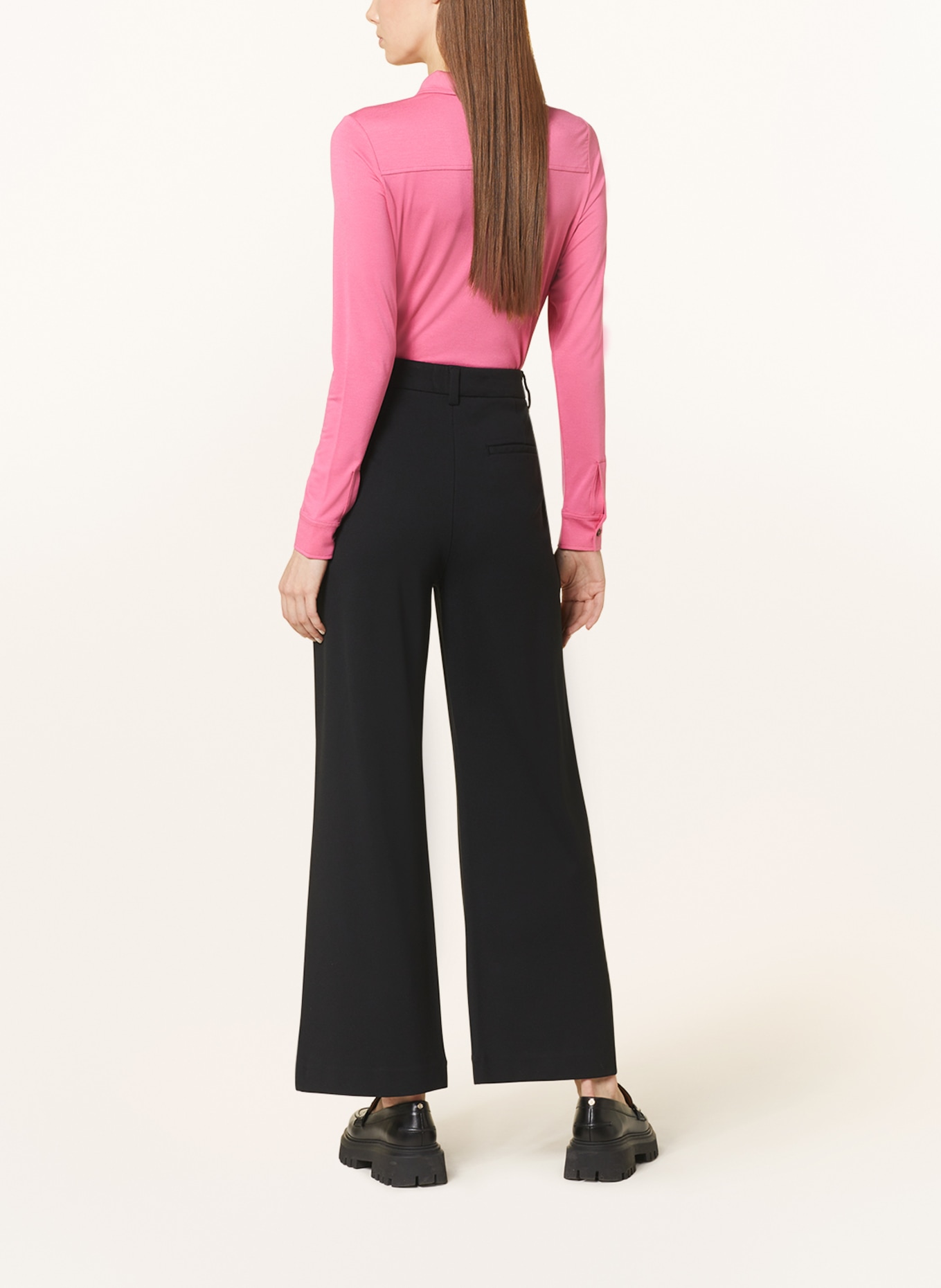 Marc O'Polo Wide leg trousers made of jersey, Color: BLACK (Image 3)
