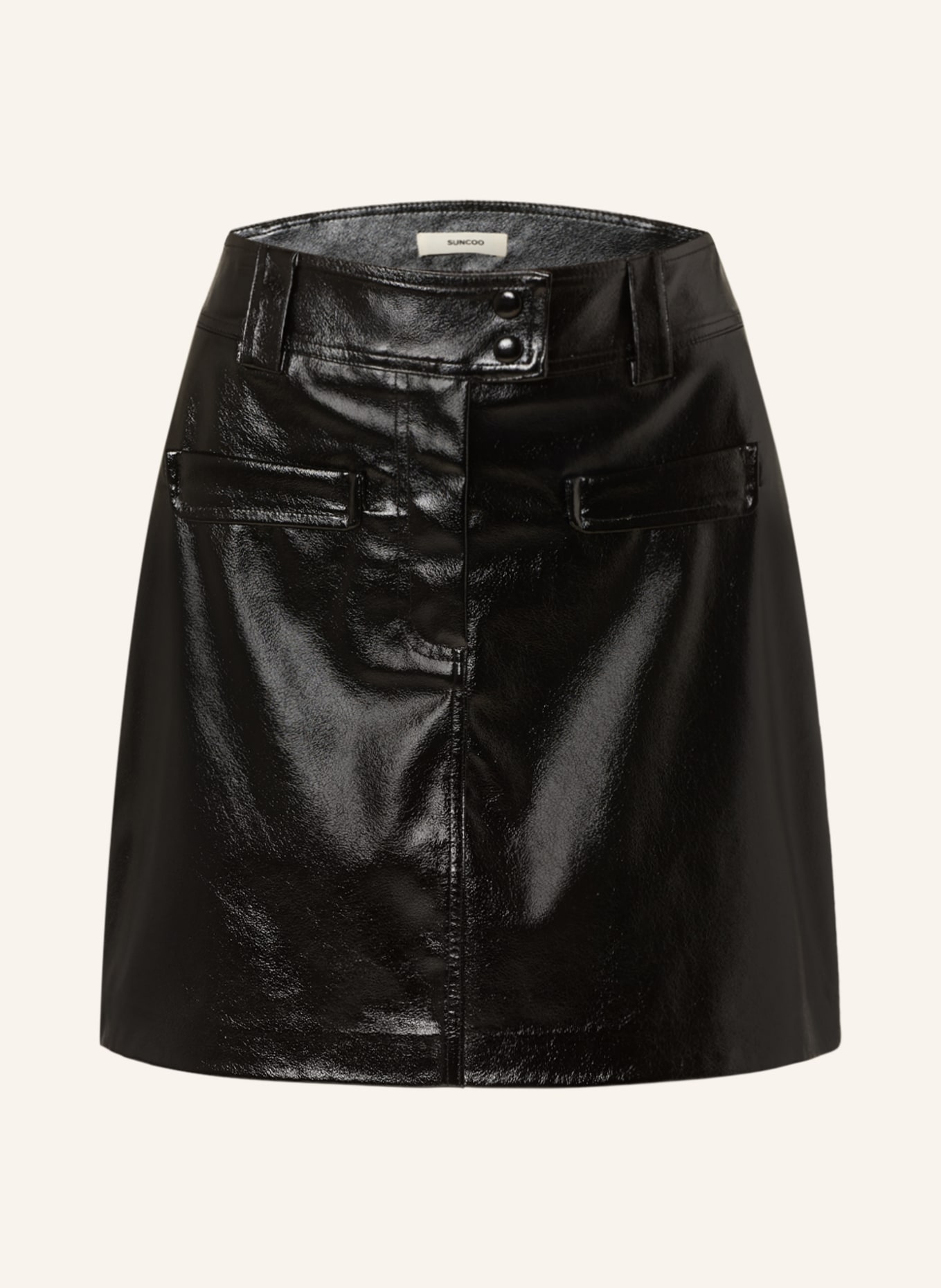 SUNCOO Skirt FRANKIE in leather look, Color: BLACK (Image 1)