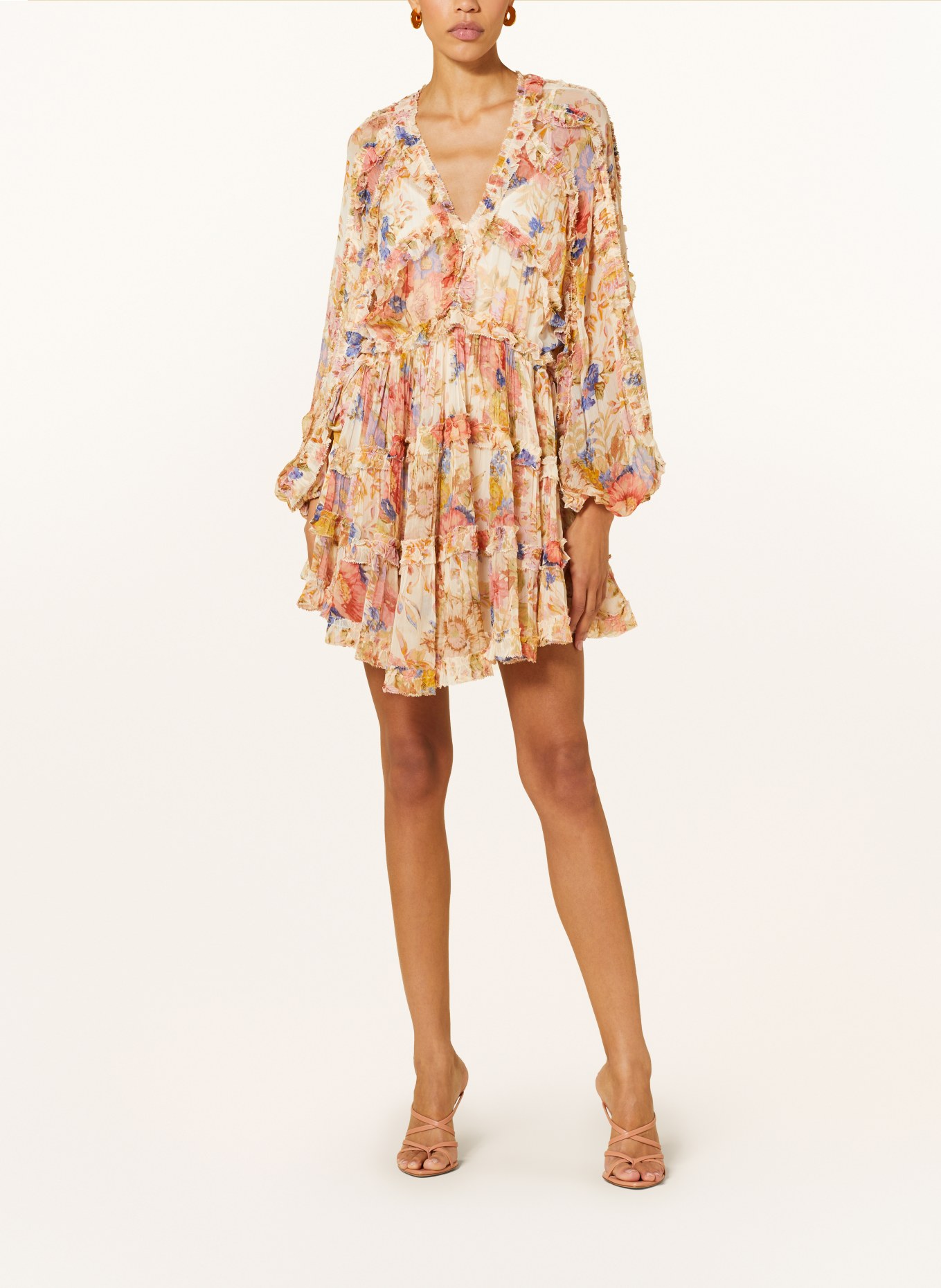ZIMMERMANN Dress AUGUST with ruffles, Color: DARK YELLOW/ LIGHT RED/ GREEN (Image 2)