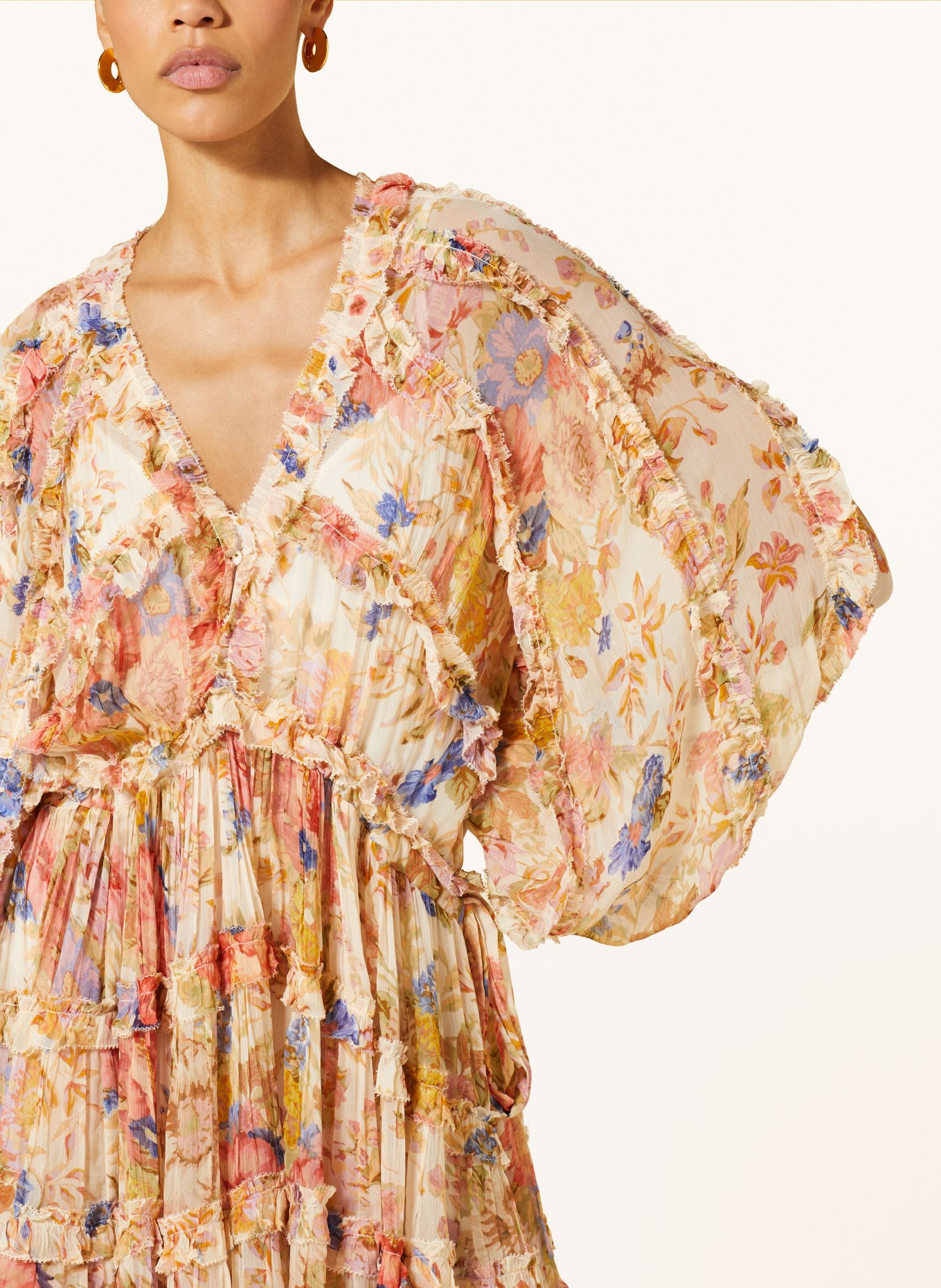 ZIMMERMANN Kleid AUGUST mit Rüschen, Farbe: DUNKELGELB/ HELLROT/ GRÜN (Bild 4)