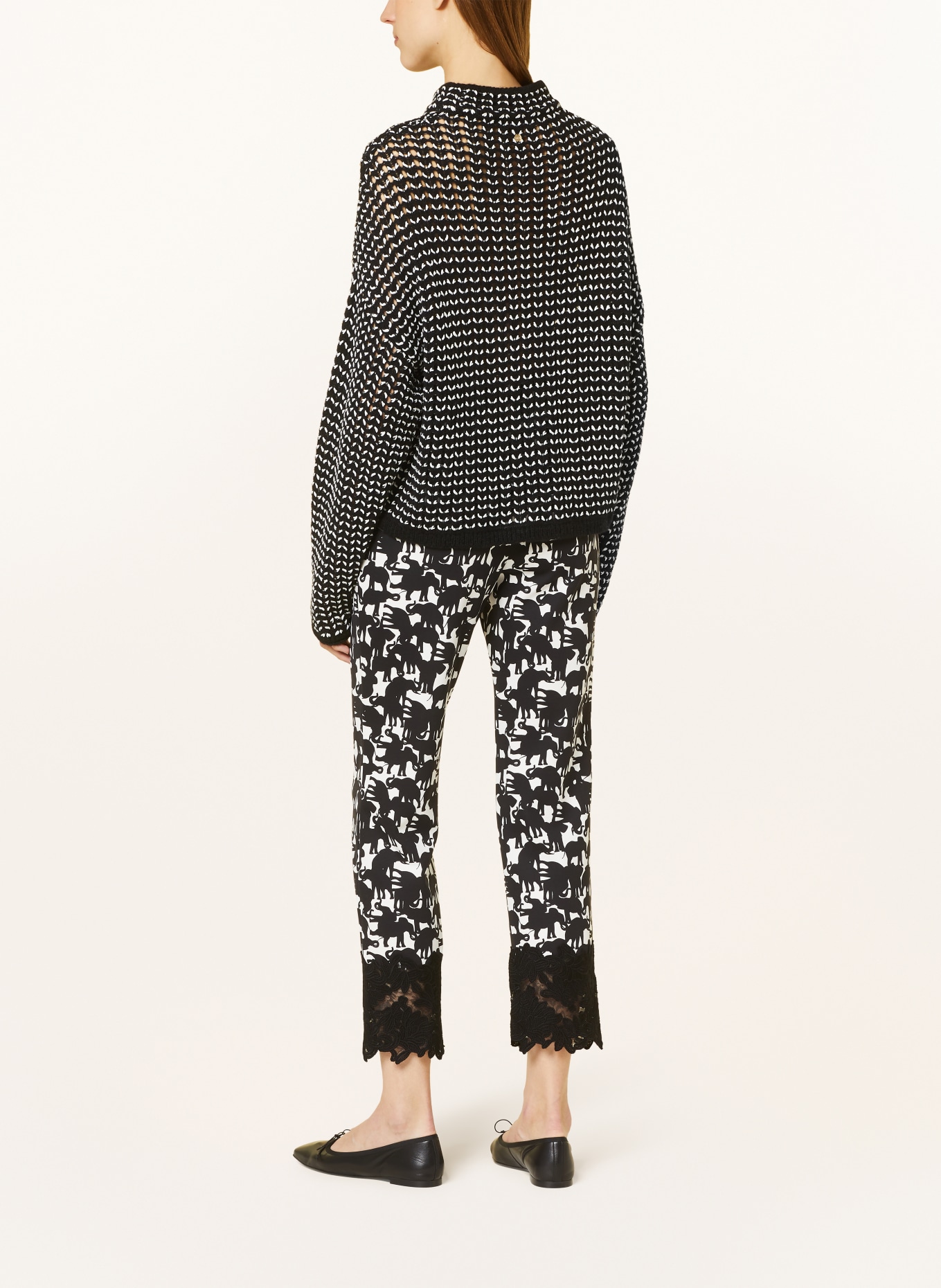 MARC CAIN Sweater, Color: 910 black and white (Image 3)