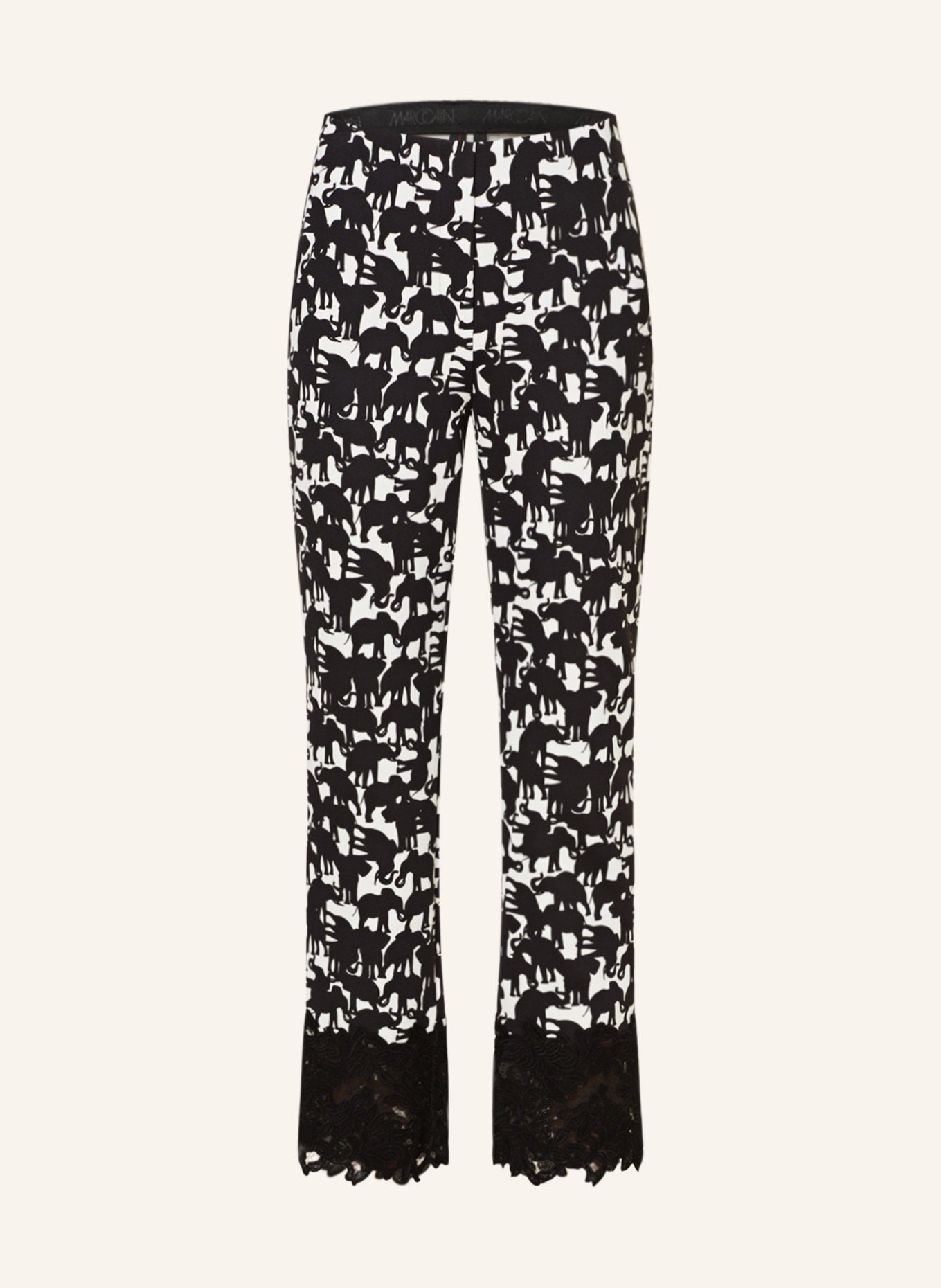 MARC CAIN Trousers with lace, Color: 910 black and white (Image 1)