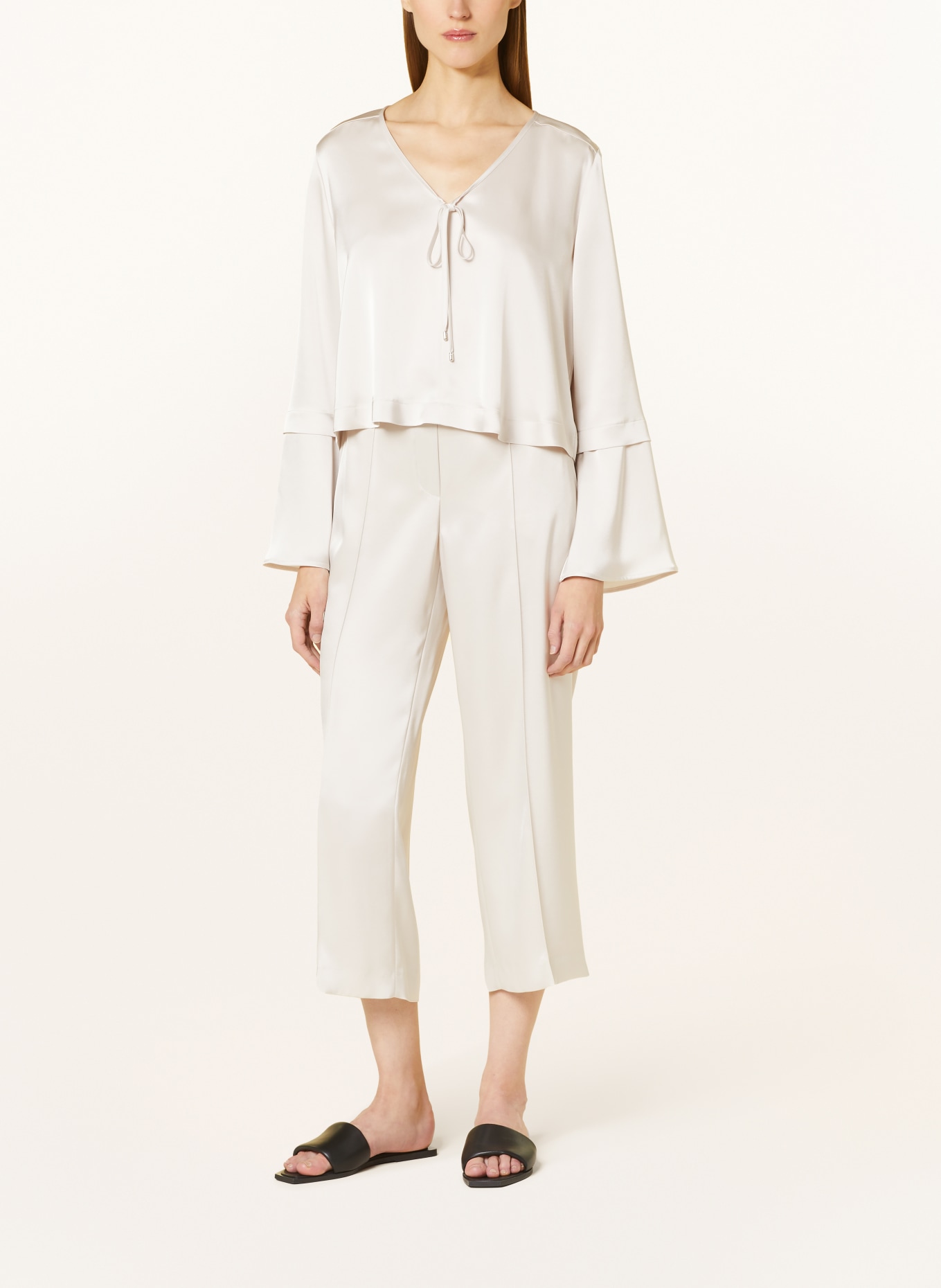 MARC CAIN Shirt blouse in satin, Color: 182 smoke (Image 2)
