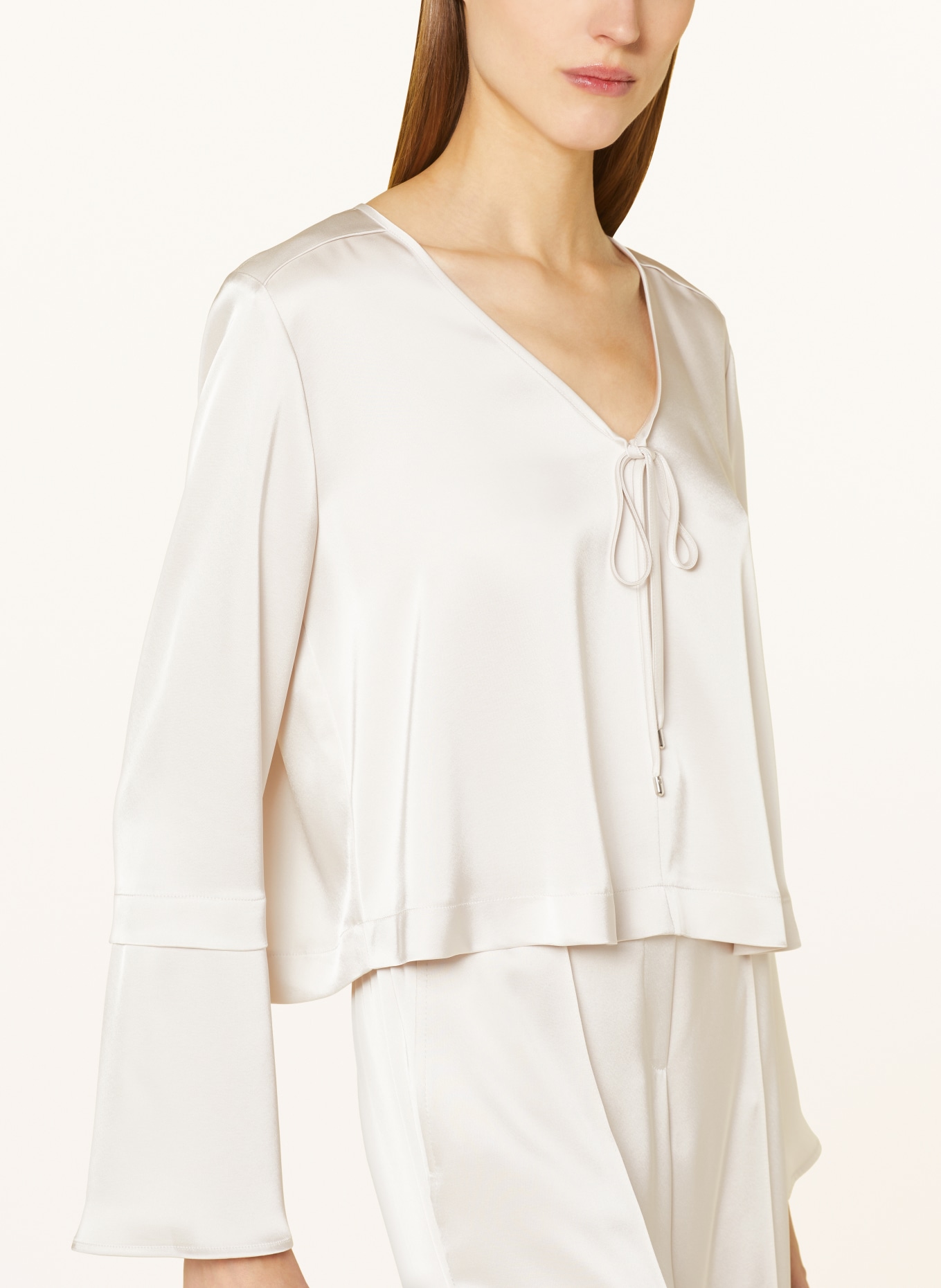 MARC CAIN Shirt blouse in satin, Color: 182 smoke (Image 4)