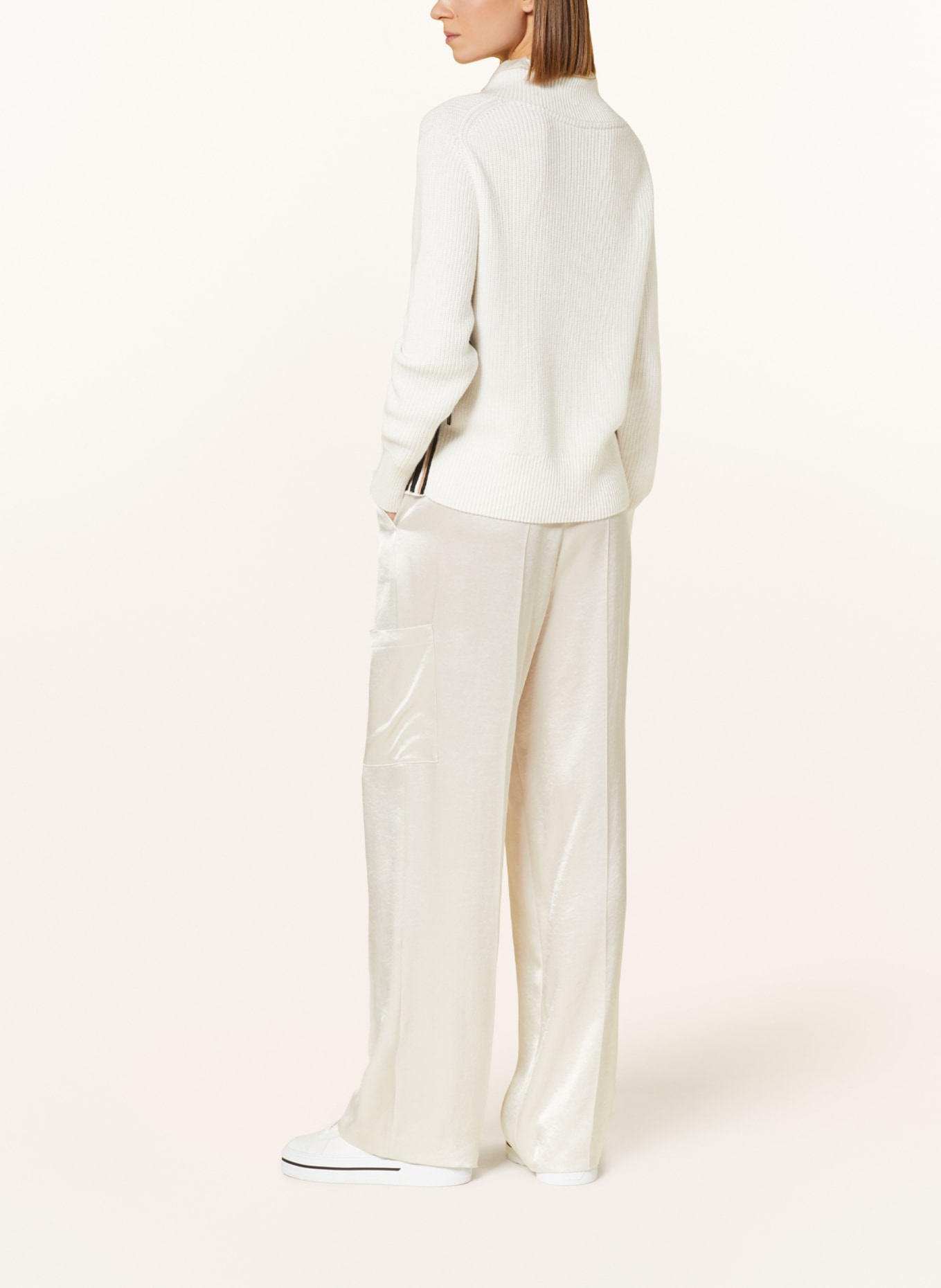 MARC CAIN Cargo pants made of satin, Color: 182 smoke (Image 3)