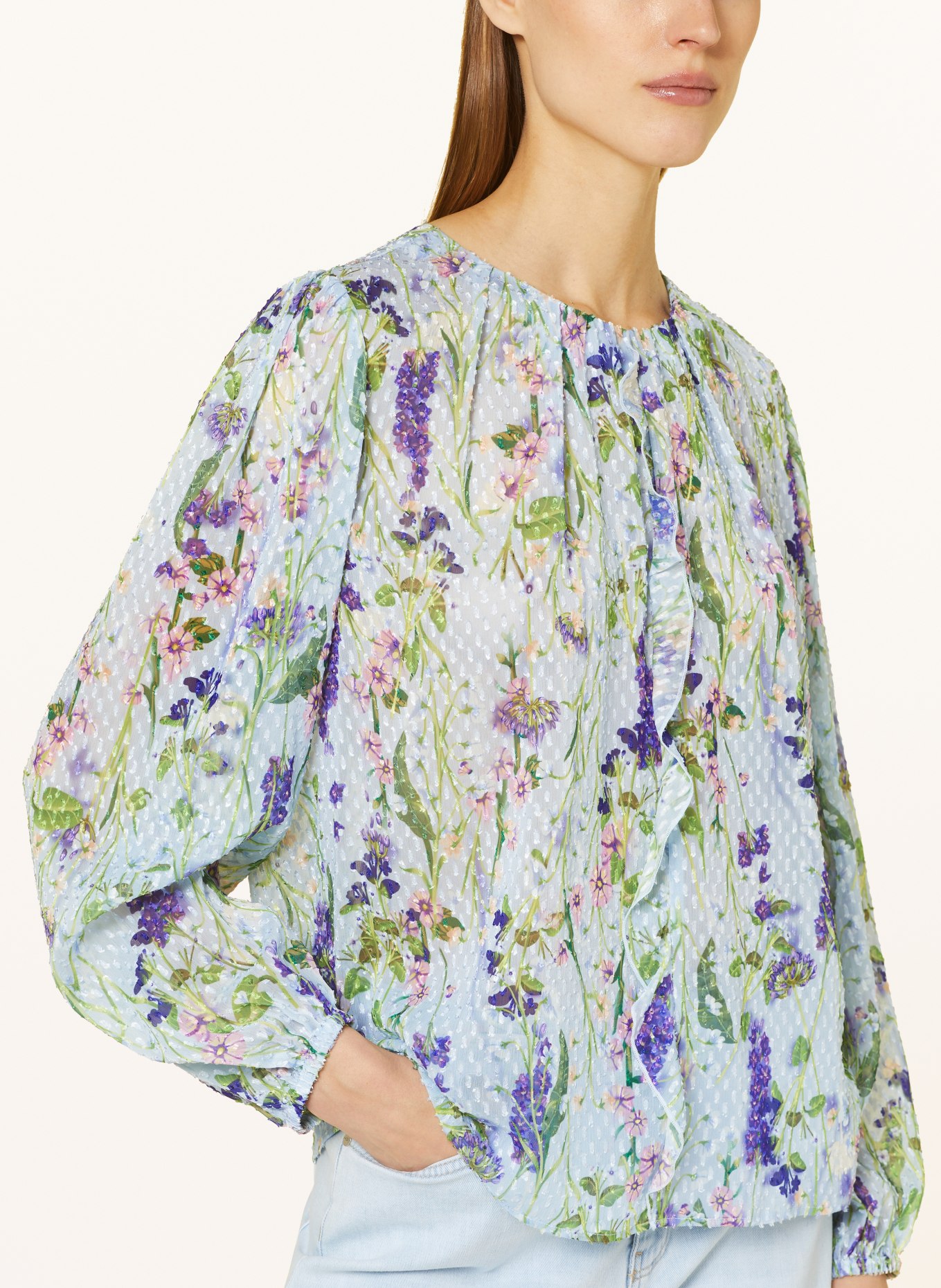 MARC CAIN Shirt blouse, Color: 320 soft summer sky (Image 4)