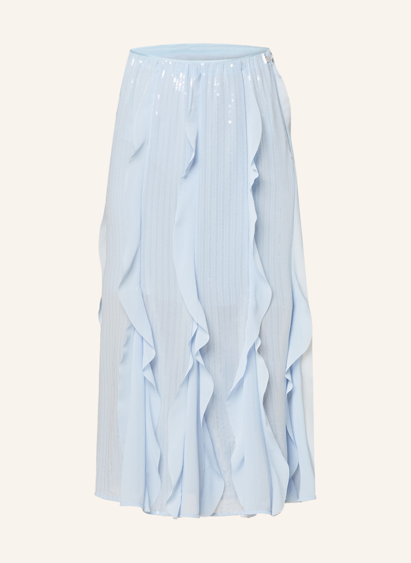 MARC CAIN Skirt with sequins and frills, Color: 320 soft summer sky (Image 1)