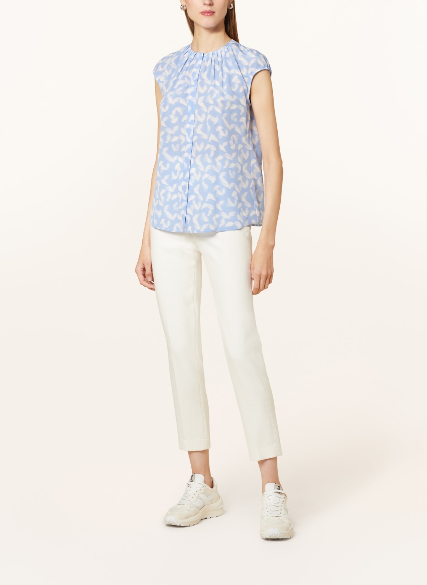 BOSS Shirt blouse BERIKA, Color: LIGHT BLUE/ WHITE (Image 2)