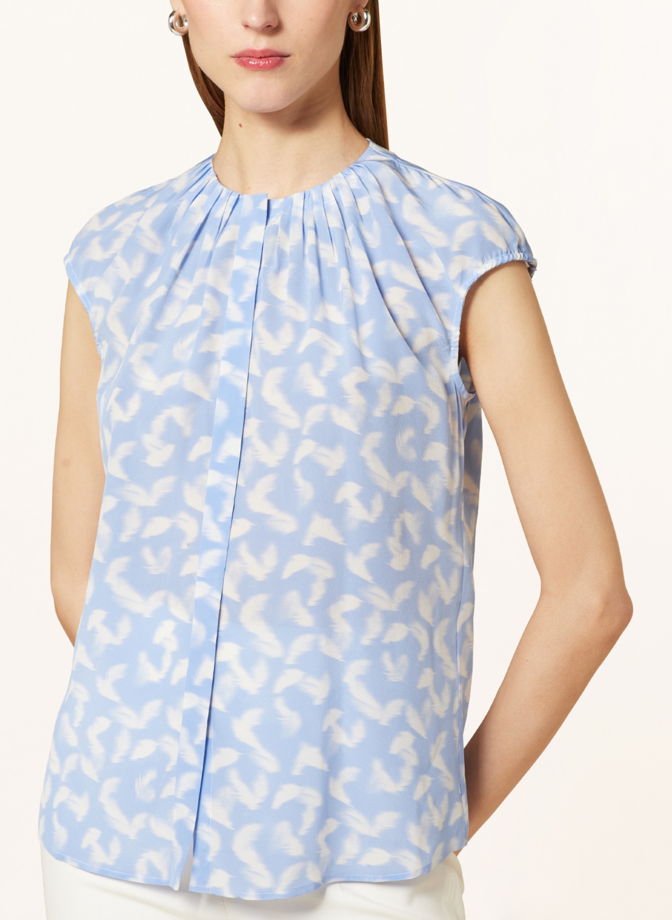 BOSS Shirt blouse BERIKA, Color: LIGHT BLUE/ WHITE (Image 4)