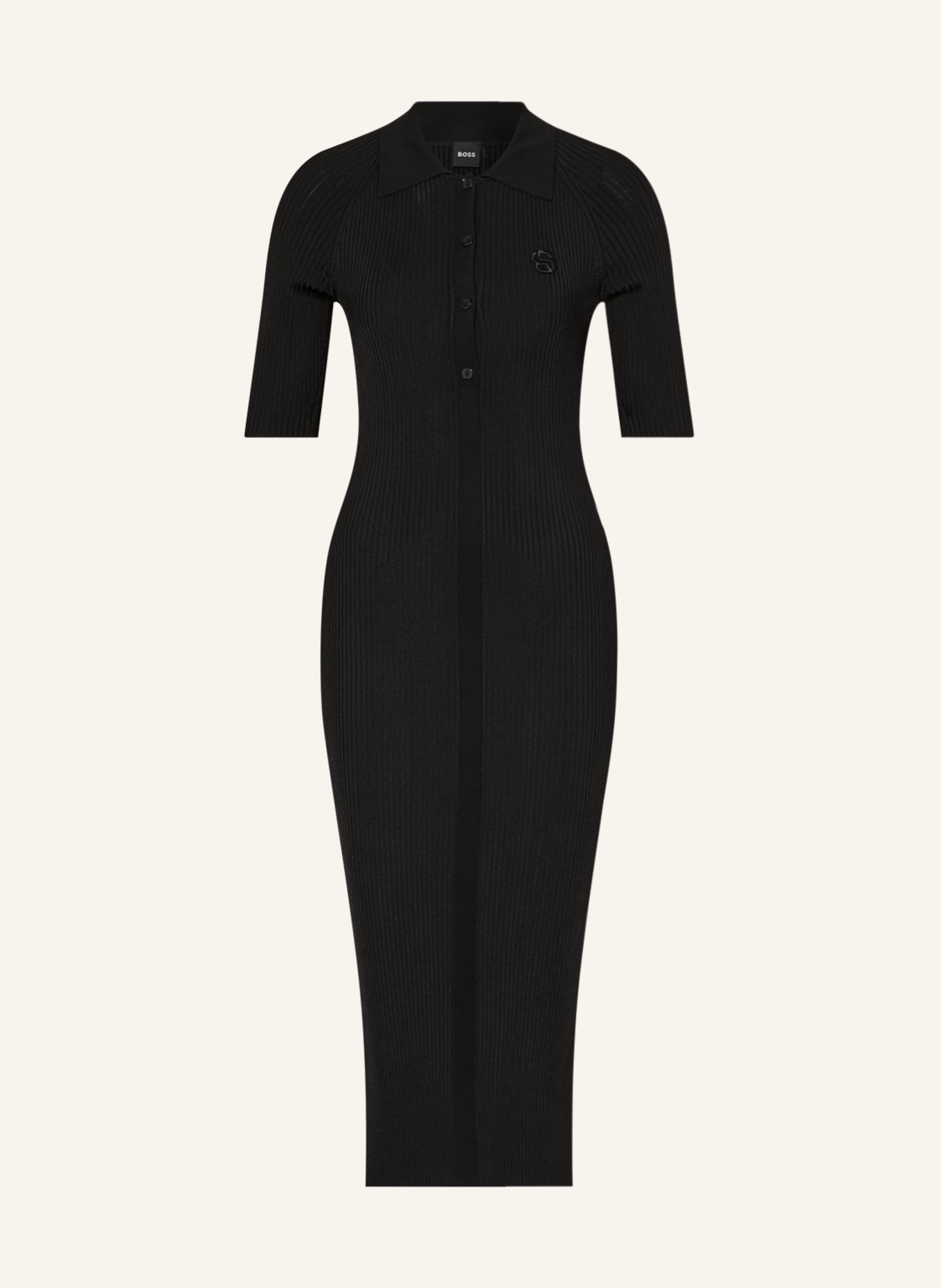 BOSS Knit dress FORMICA, Color: BLACK (Image 1)